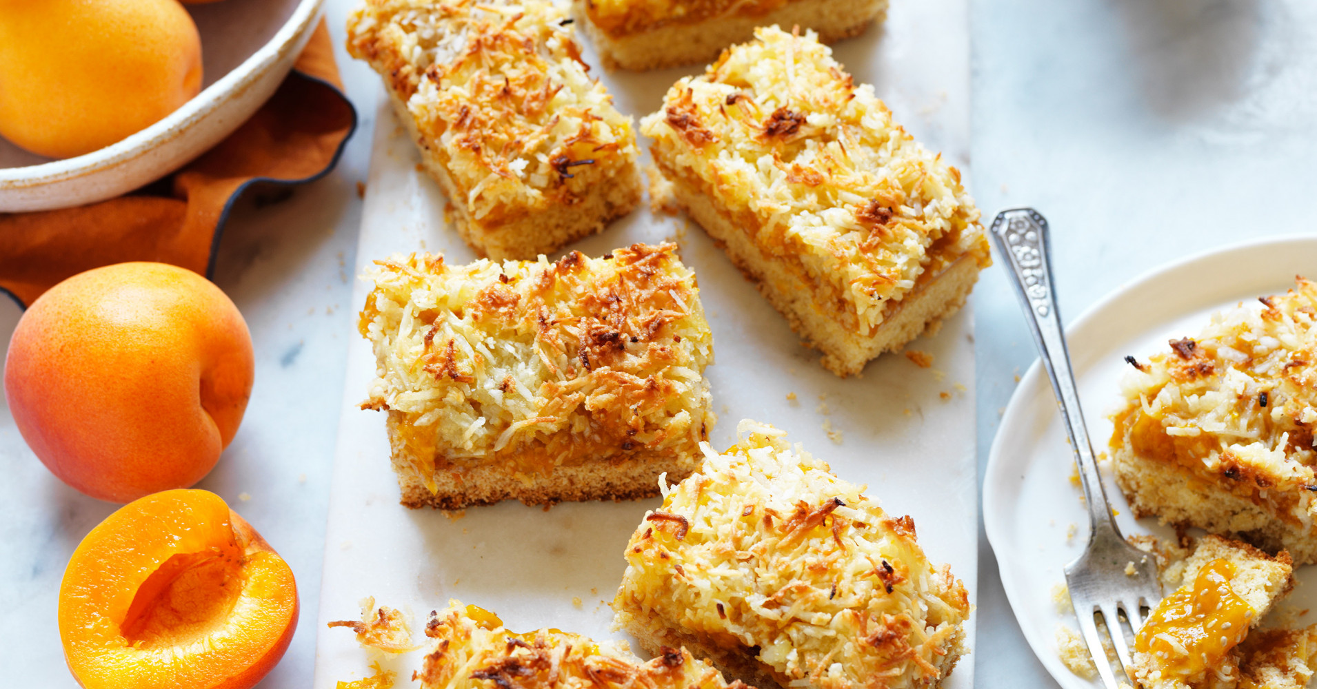 Apricot jam and coconut slice Recipe | myfoodbook