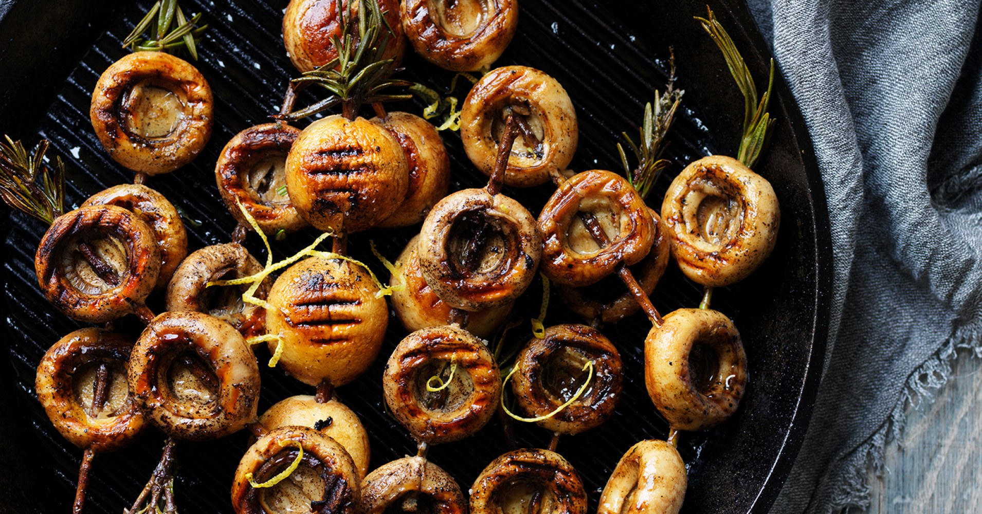 BBQ Mushroom Skewers with Rosemary Gremolata Recipe | myfoodbook