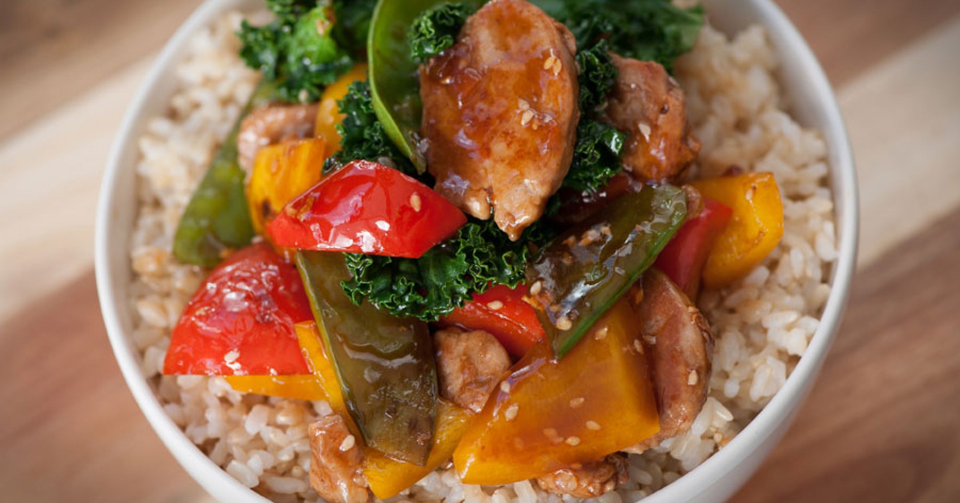 Honey and Soy Pork with Sesame Seeds and Kale Recipe | myfoodbook