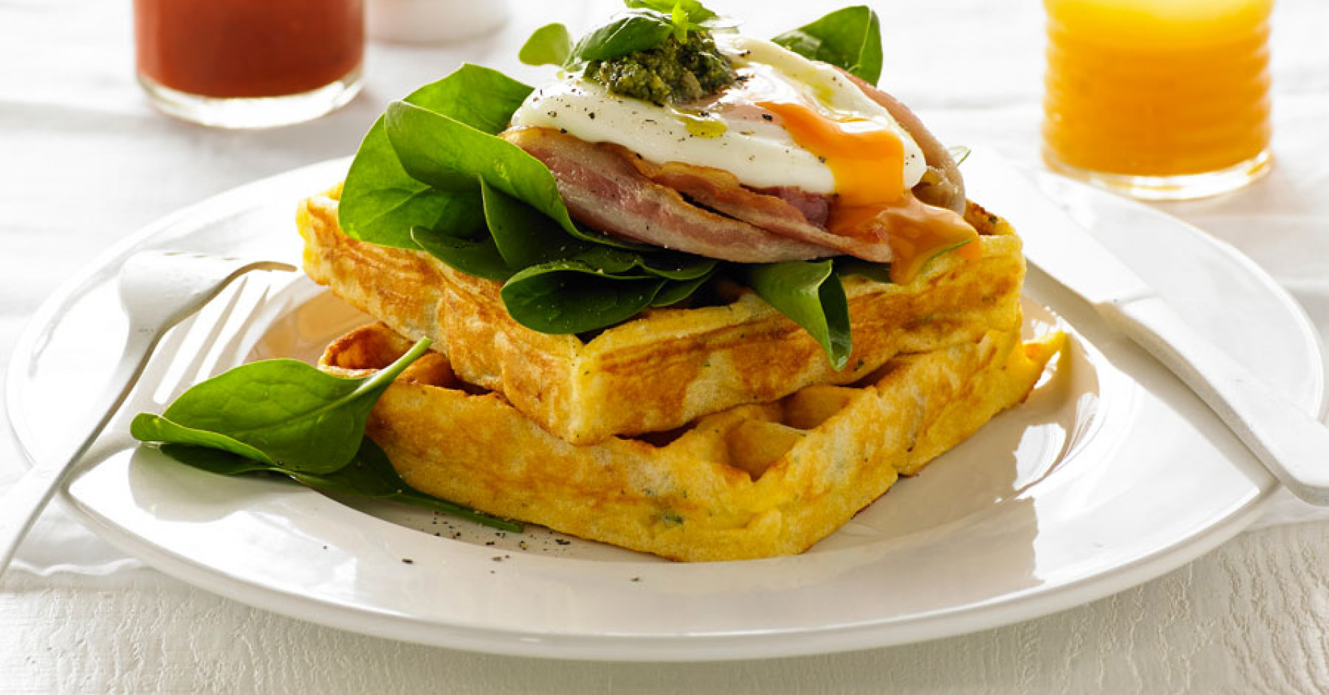 Corn and Crispy Bacon Waffle Recipe | myfoodbook