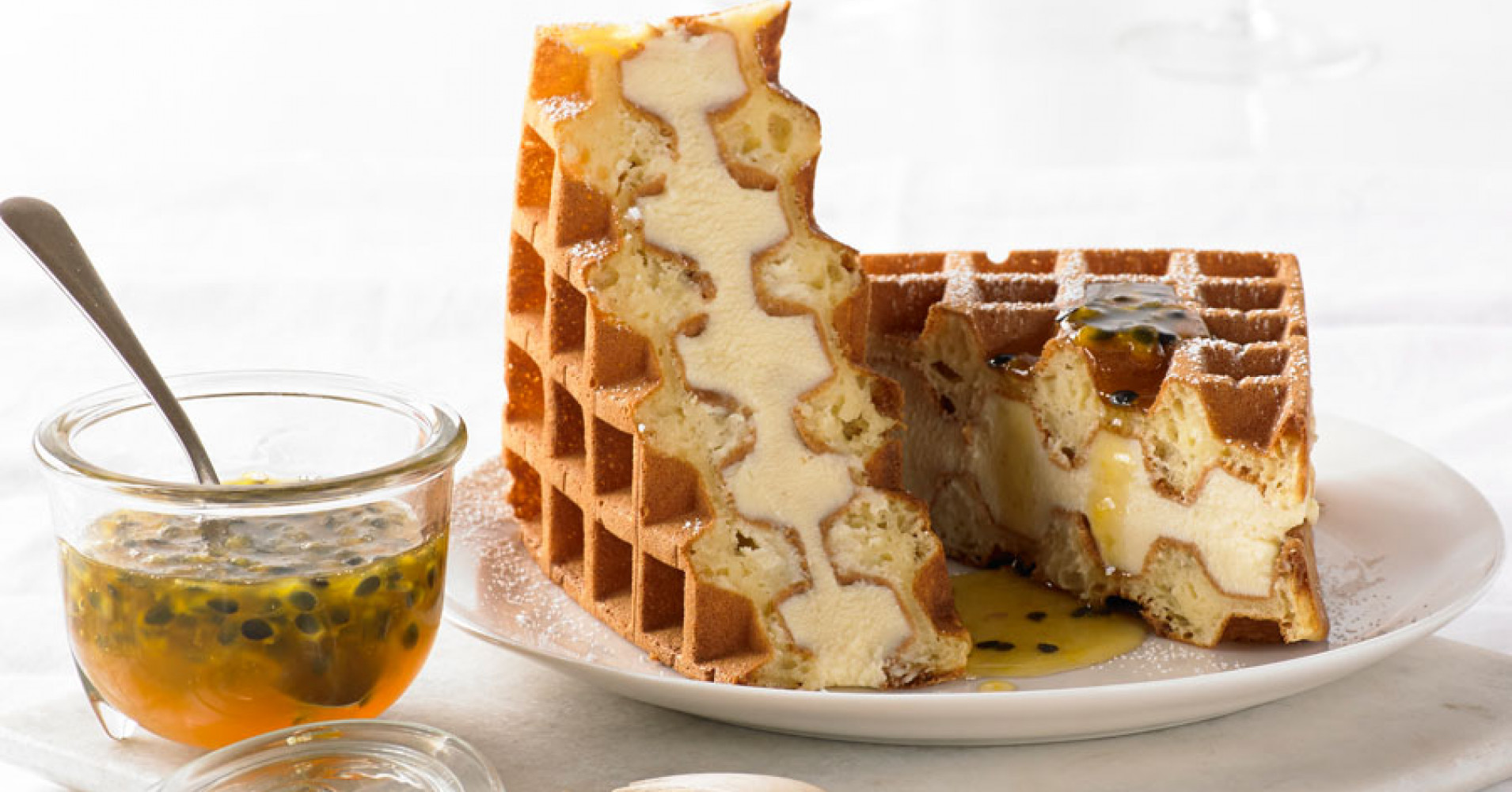 Lemon Ricotta Cheesecake Waffle Recipe | myfoodbook | Cheesecake Waffle recipe