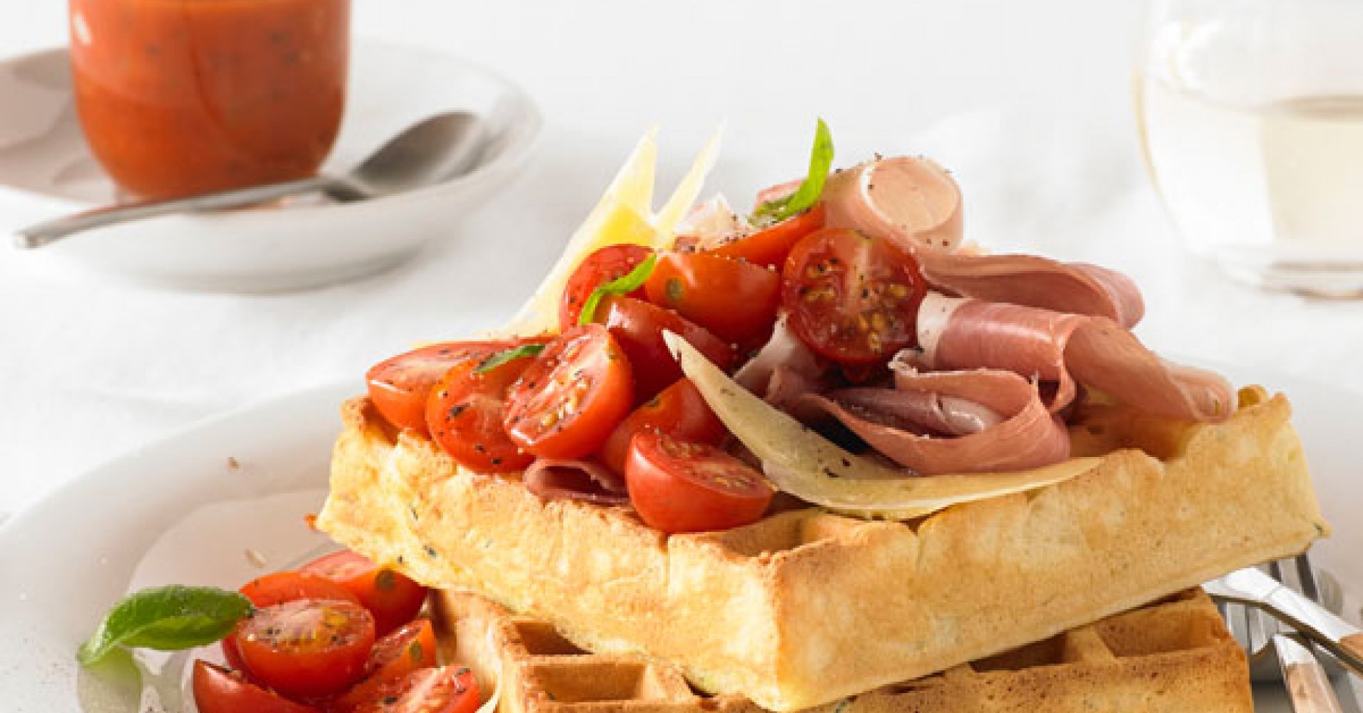 Zucchini, Prosciutto and Parmesan Waffle Recipe | myfoodbook