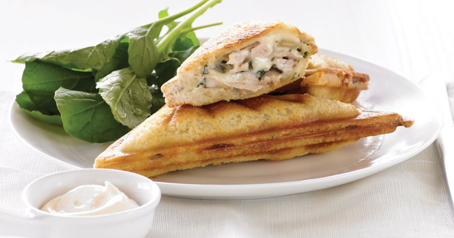 Chicken, Basil and Almond Jaffle Recipe myfoodbook