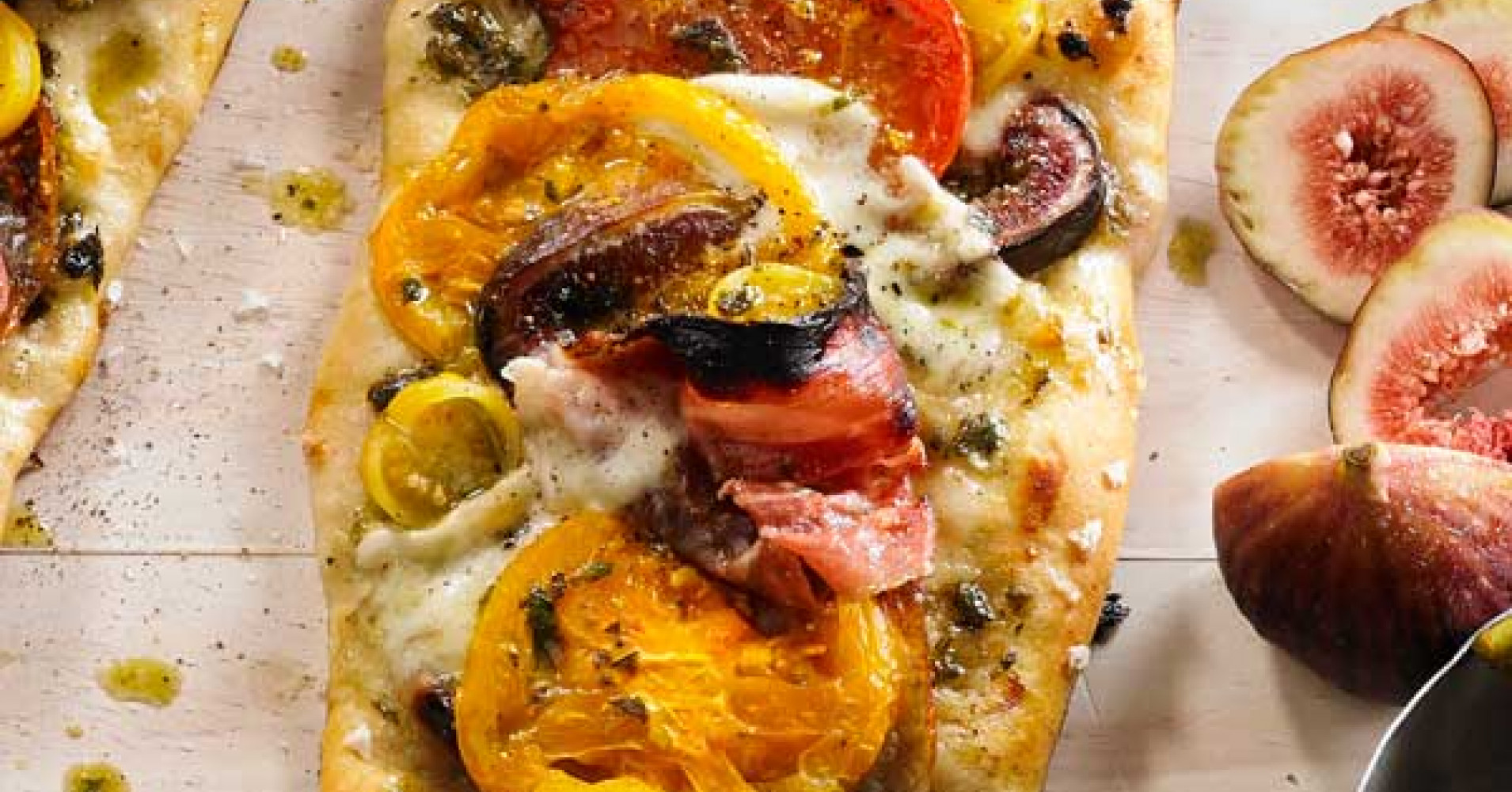Tomato, Basil & Fig Pizza Recipe | myfoodbook