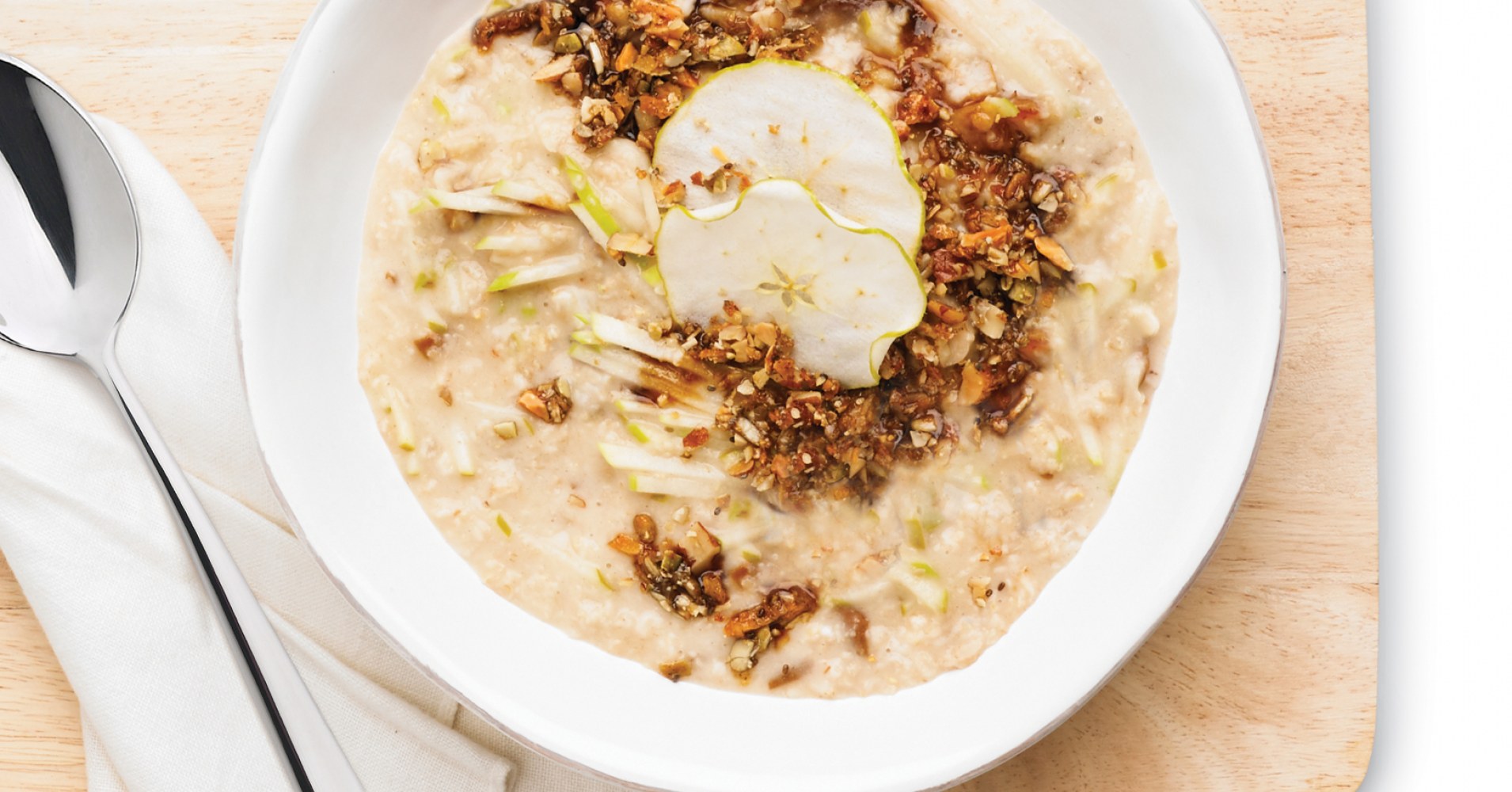 Date and Apple Oatmeal with Coconut Granola Topping Recipe | myfoodbook | Oatmeal recipe