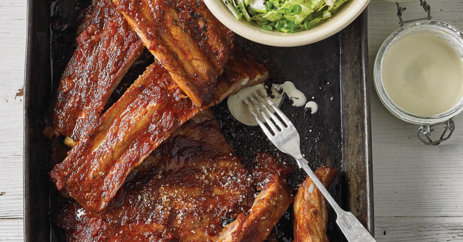 Smoked Pork Ribs with Coleslaw Recipe | myfoodbook | Breville Smoking Gun Recipes