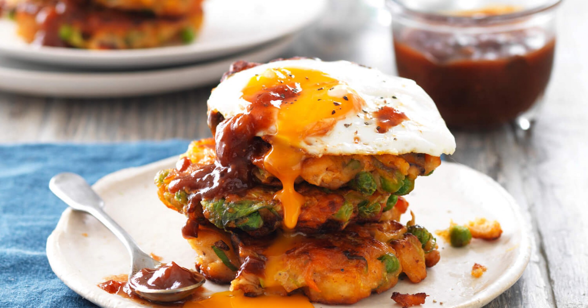 Bubble and Squeak Fritters with Fruit Chutney Recipe | myfoodbook
