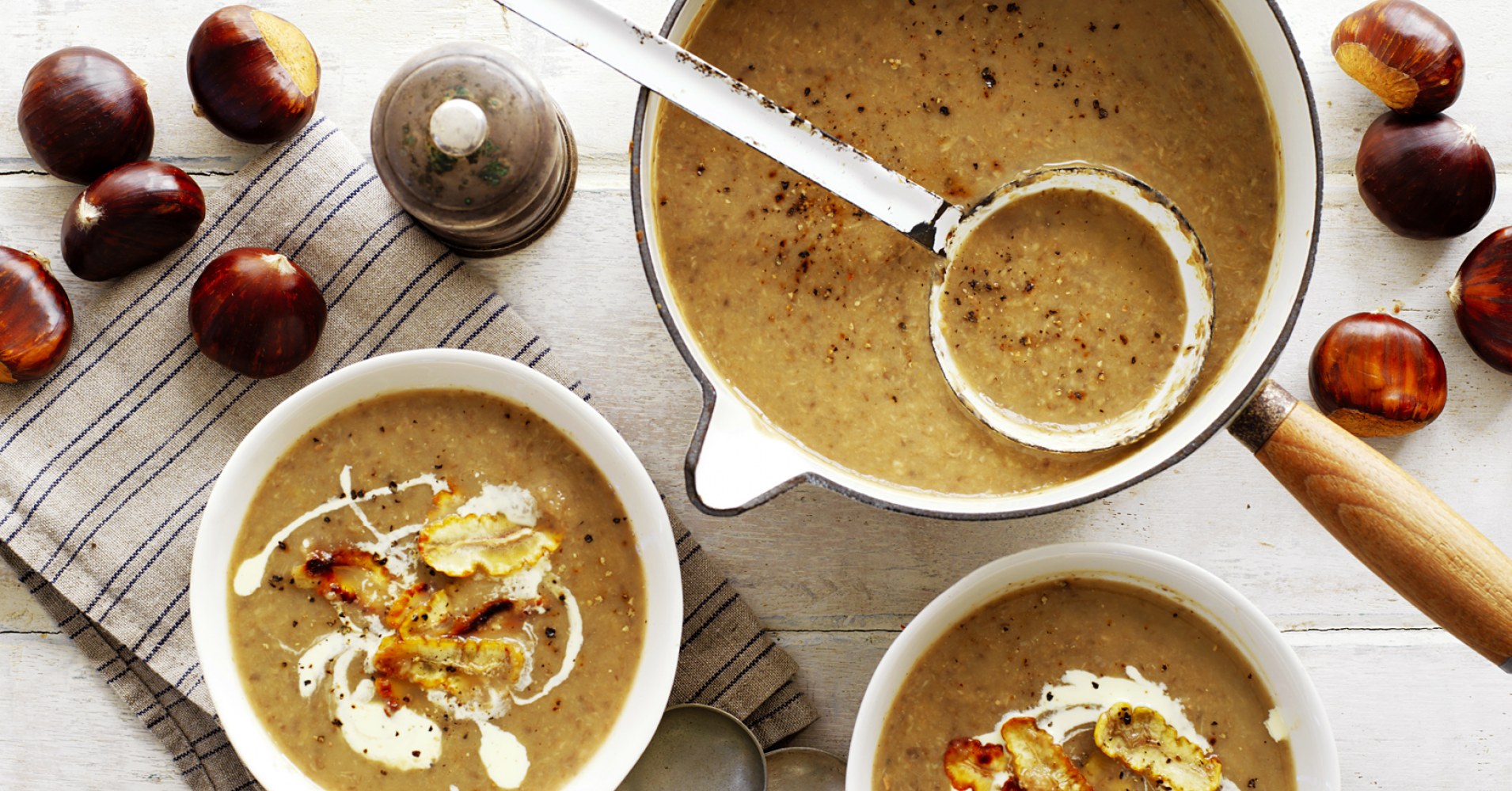 Chestnut and Mushroom Soup Recipe | myfoodbook | Chestnut soup recipe idea