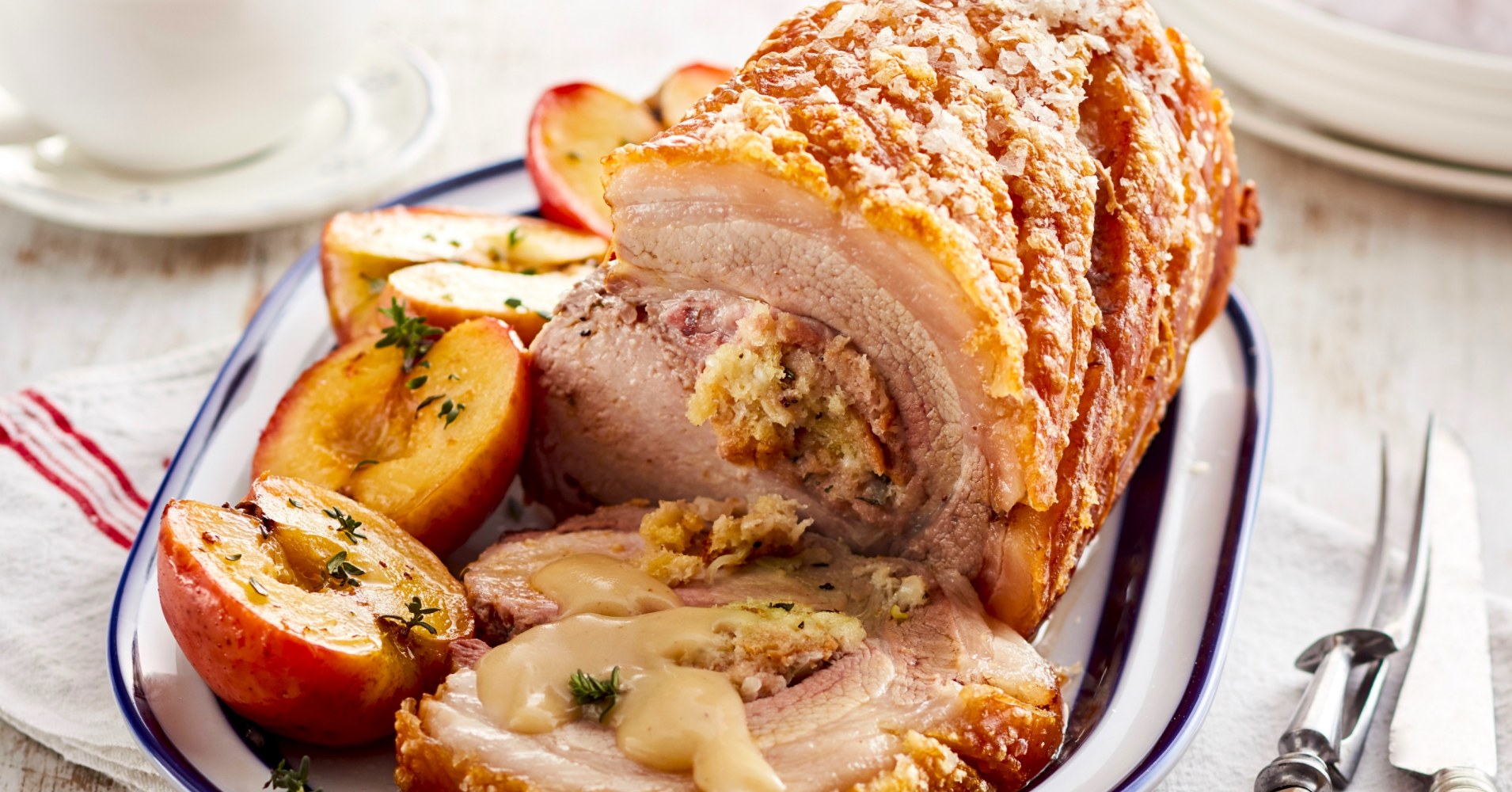 Crispy Rolled Pork with Easy Herb Stuffing