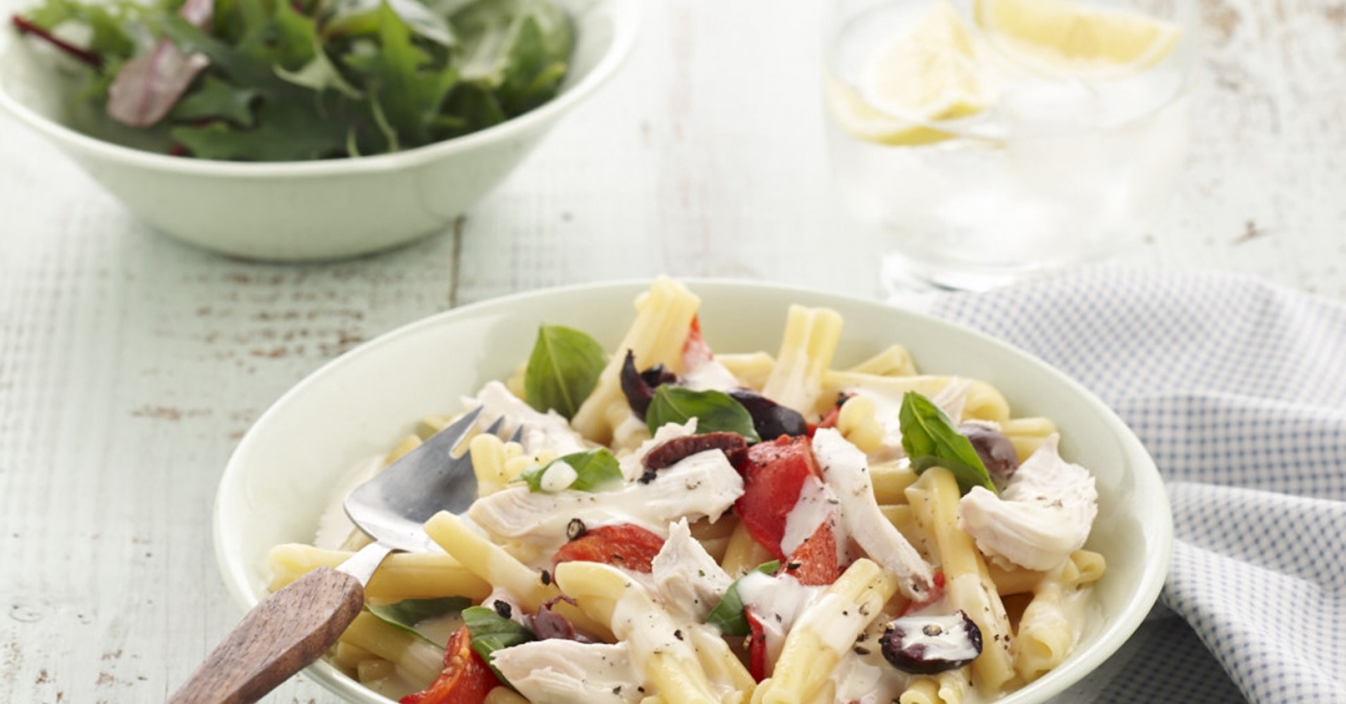 Cheesy Mediterranean Chicken Pasta Recipe | myfoodbook