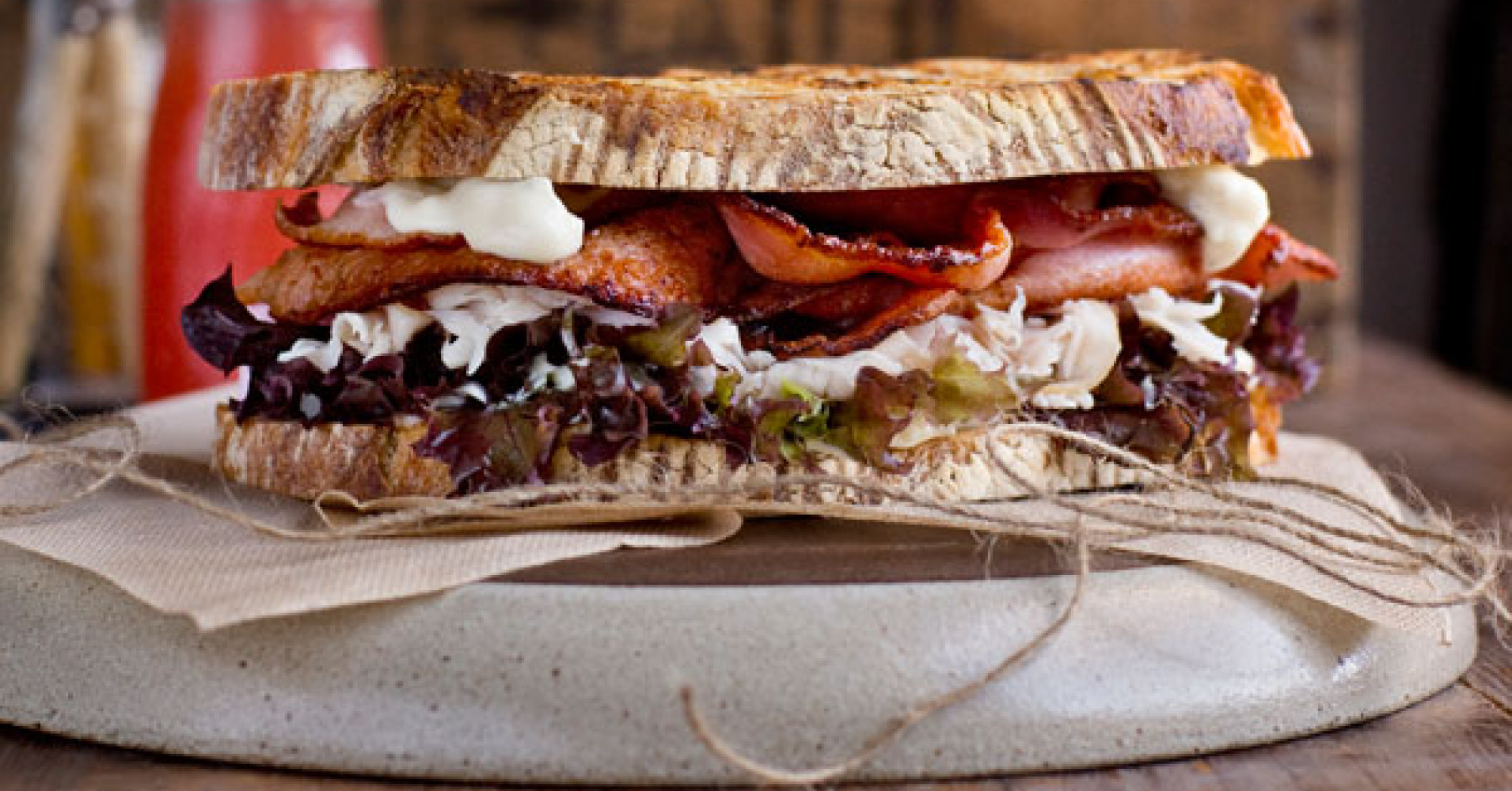 Grilled Bacon and Turkey Sandwich with Blue Cheese Aioli Recipe | myfoodbook