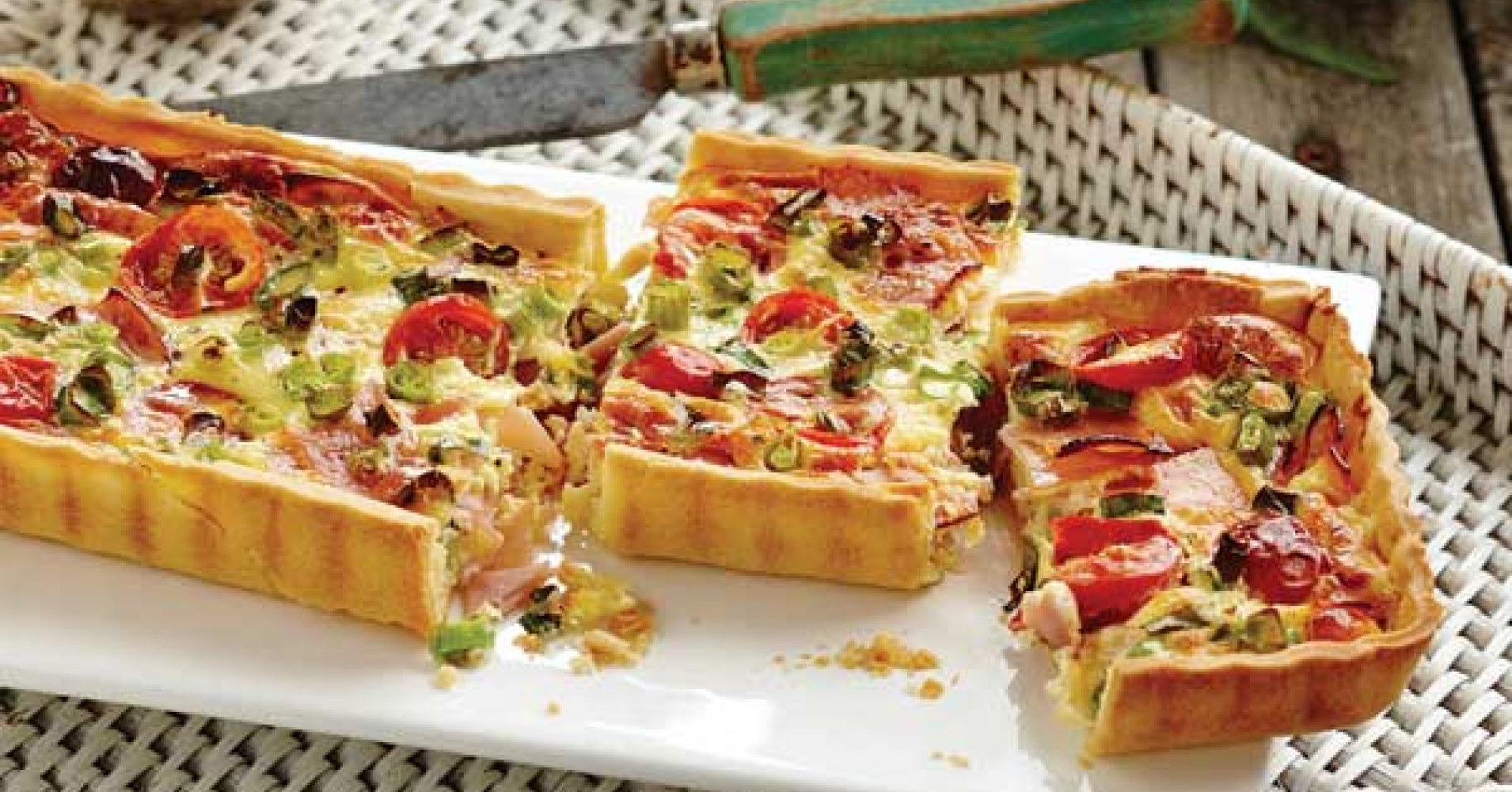 Ham and Cherry Tomato Tart Recipe | myfoodbook