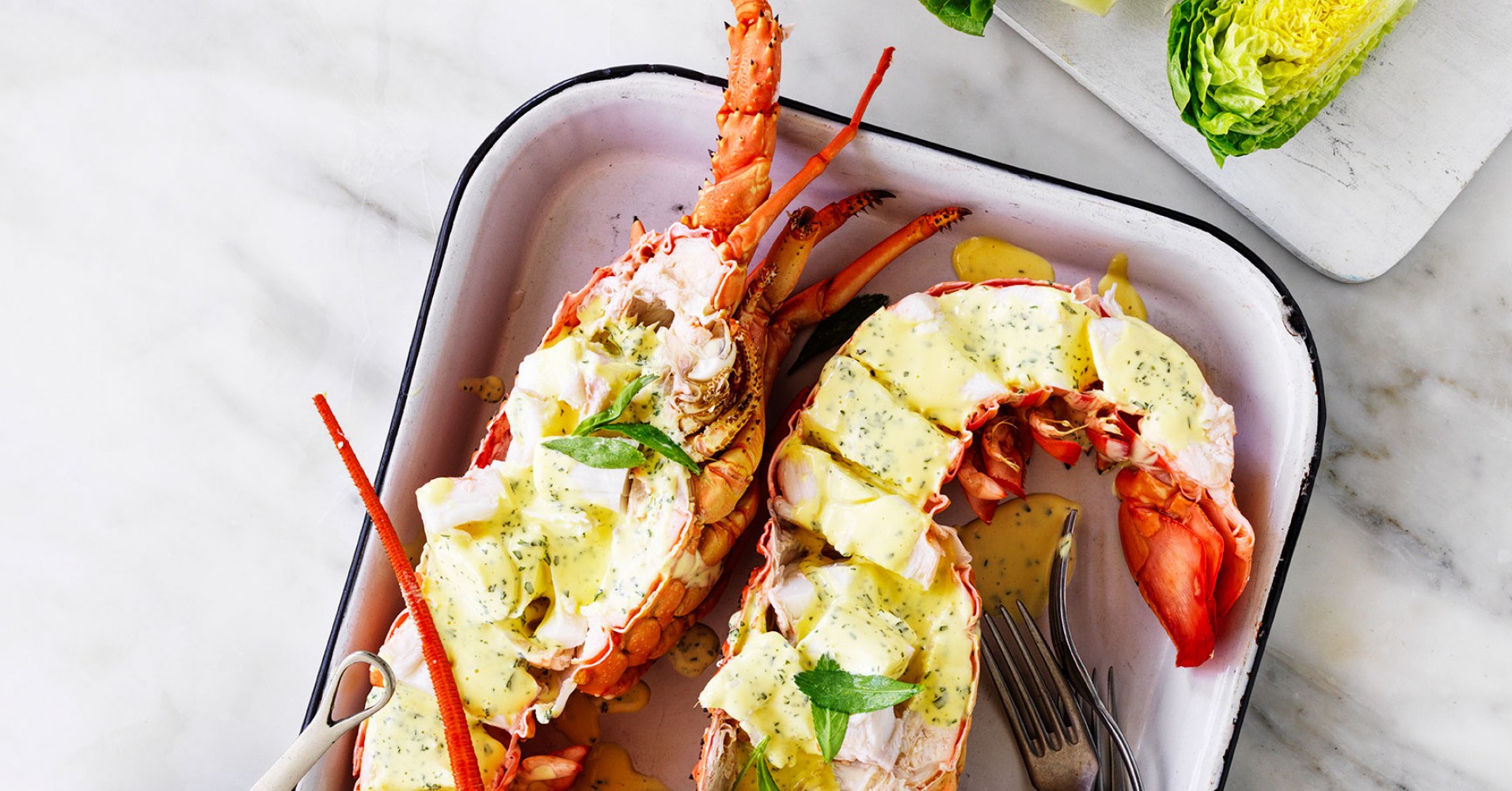 Australian Lobster with Lemon and Tarragon Butter Recipe myfoodbook