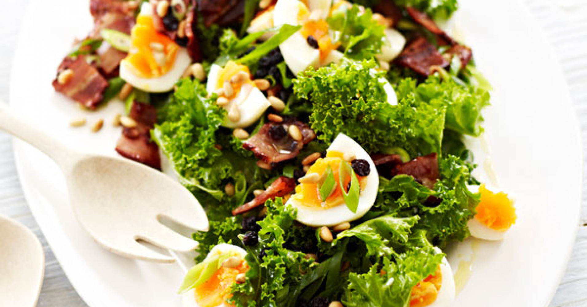 Kale, Bacon and Egg Salad Recipe | myfoodbook | Egg Salad Recipes