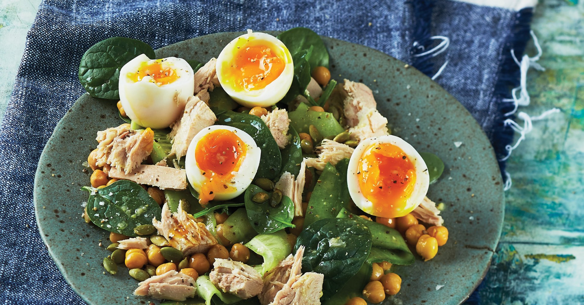 Egg, Tuna, and Chickpea Salad Recipe | myfoodbook