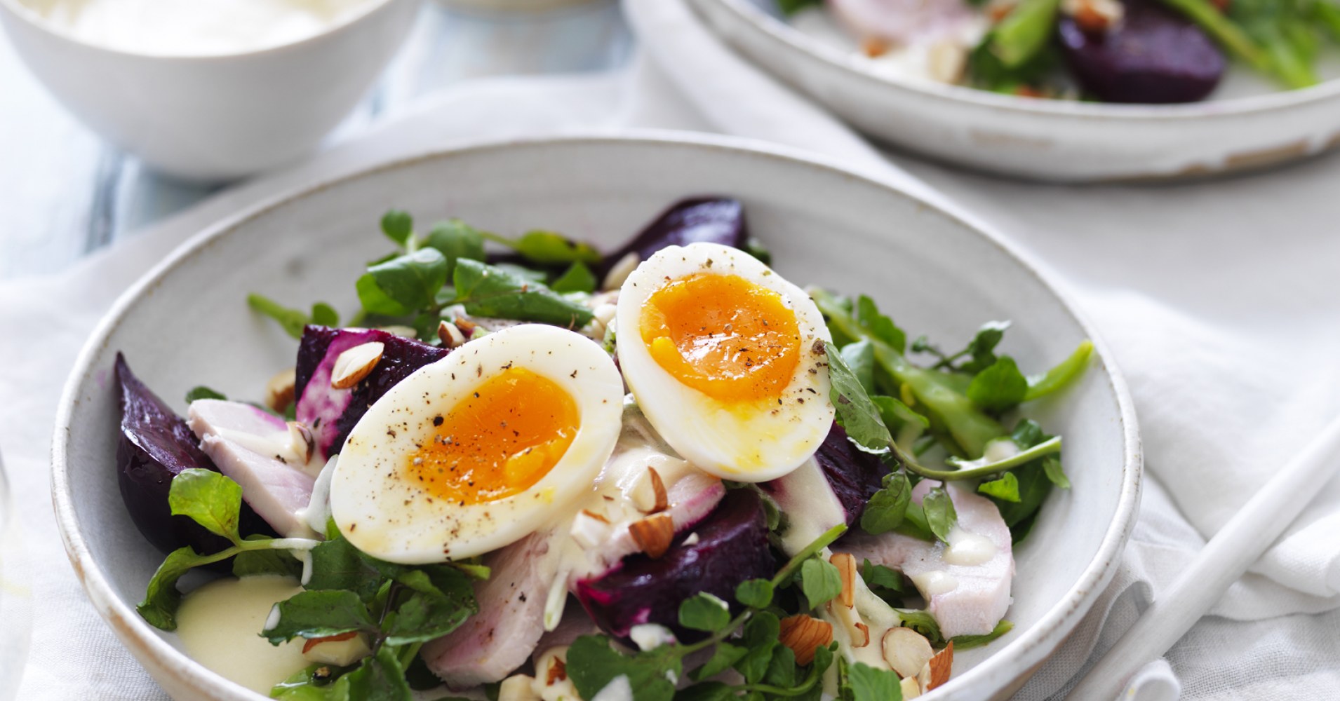 Egg and Chicken Salad Bowl Recipe | myfoodbook
