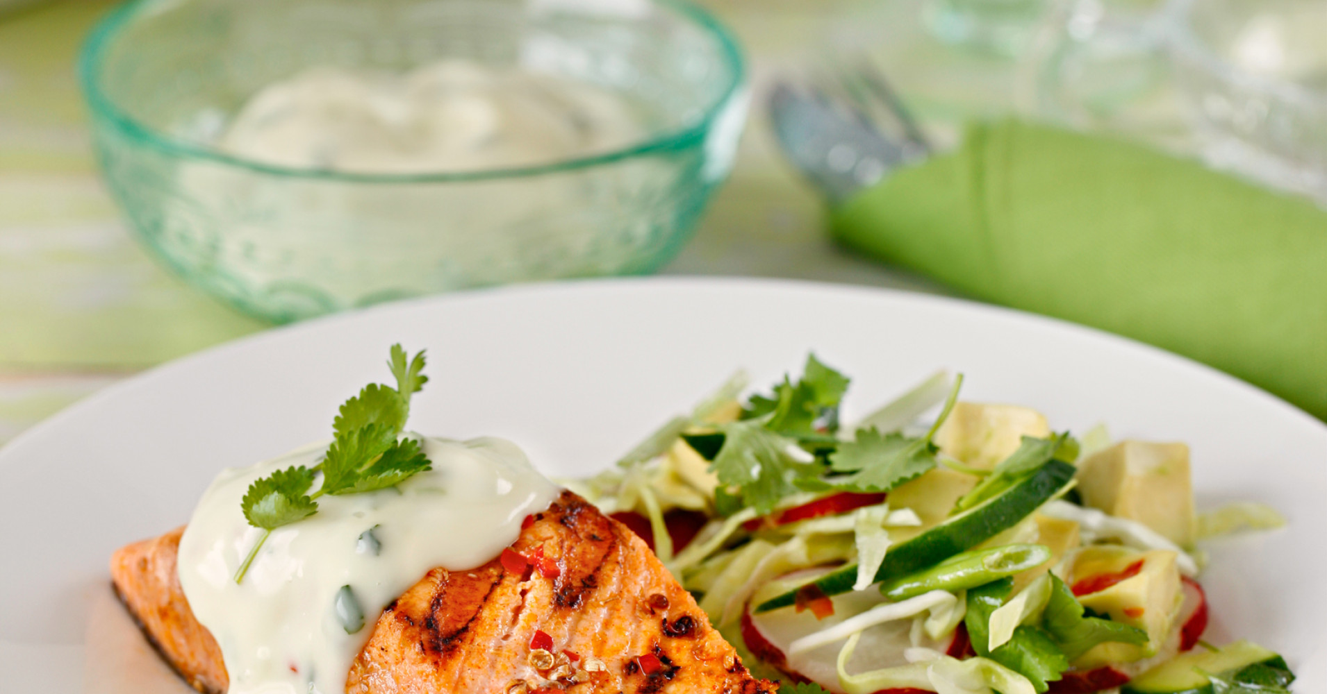Mexican Inspired Grilled Salmon with Garlic Aioli Recipe | myfoodbook