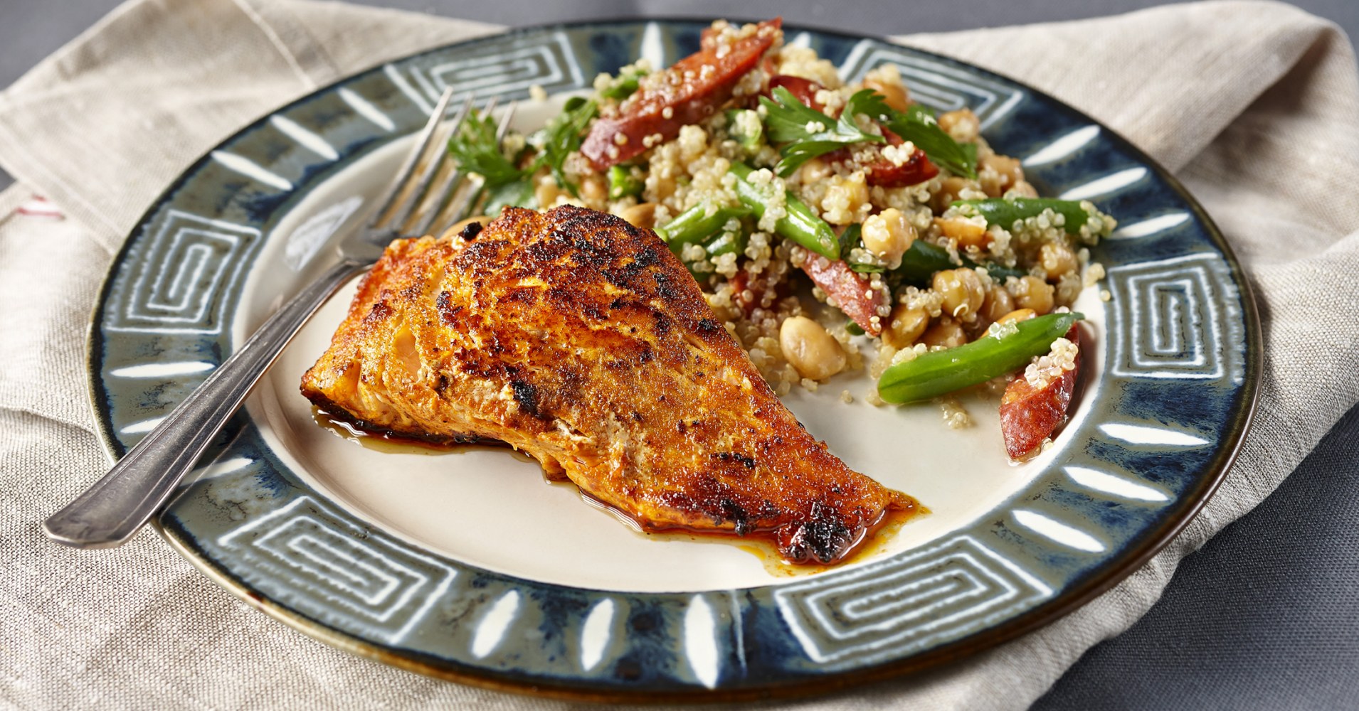 Salmon with Quinoa Salad Recipe | myfoodbook