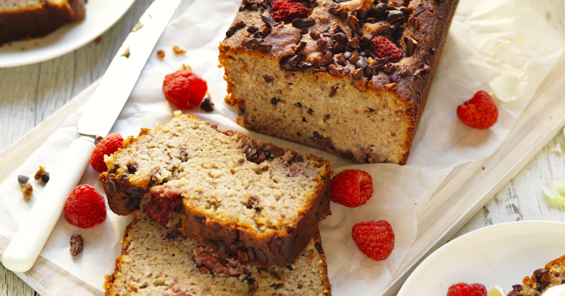 Gluten-free Banana Bread with Raspberries Recipe | myfoodbook | Healthy banana bread recipe
