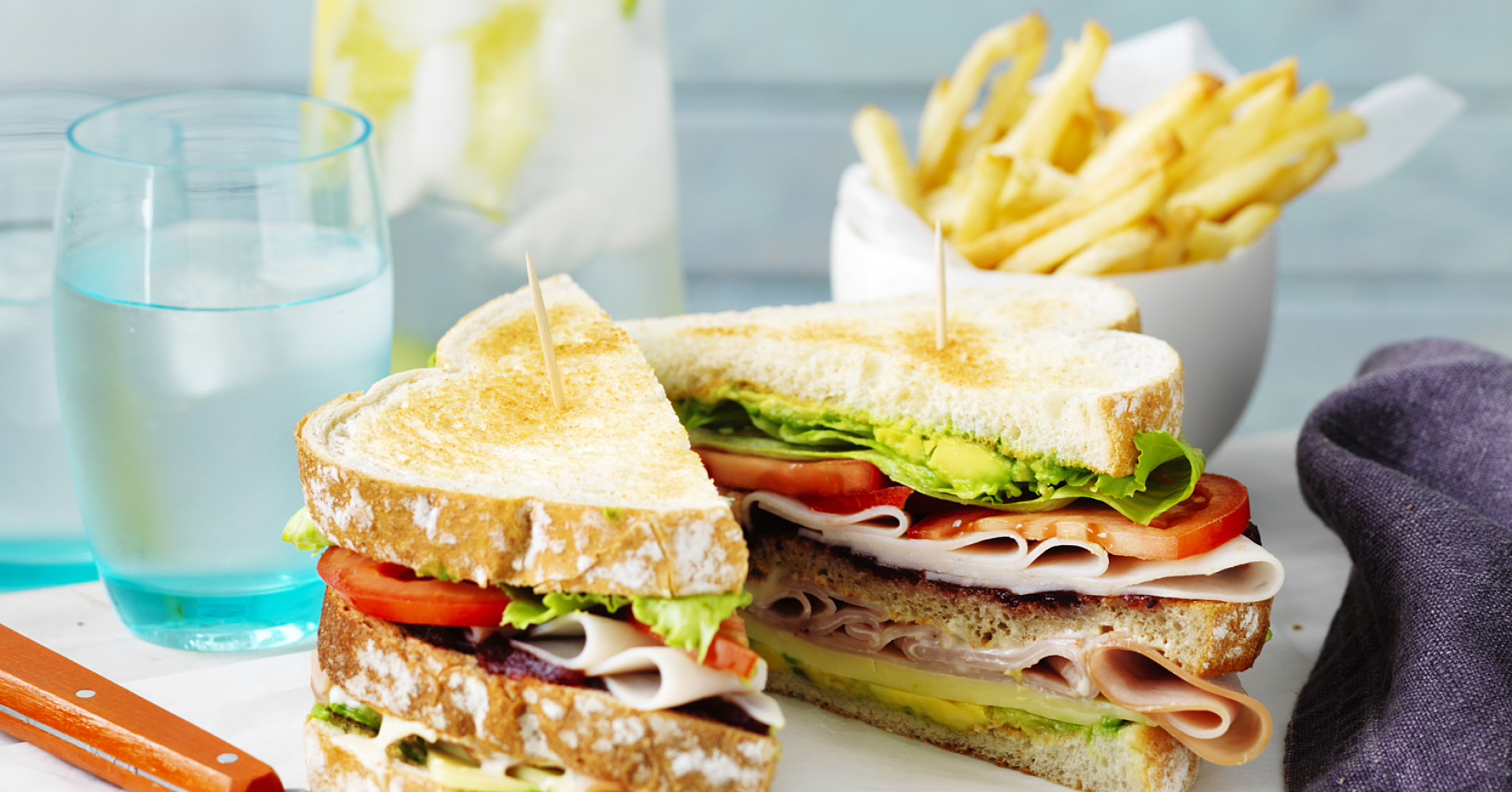 Super Ham and Turkey Club Sandwiches Recipe | Amazing Super Club Sandwich Recipe | myfoodbook