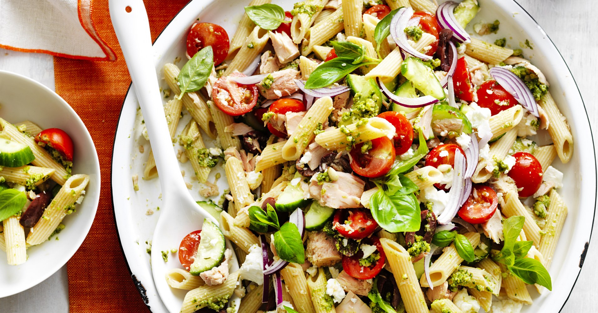 Tuna and Pesto Pasta Salad Recipe | myfoodbook