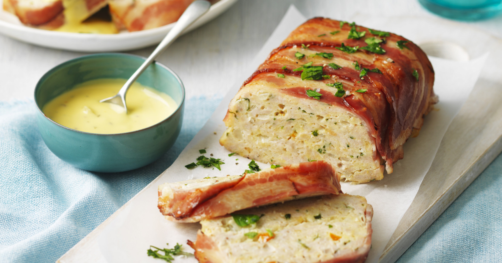 Chicken Meatloaf Wrapped in Streaky Bacon Recipe | myfoodbook | Chicken Tonight Honey Mustard Simmer