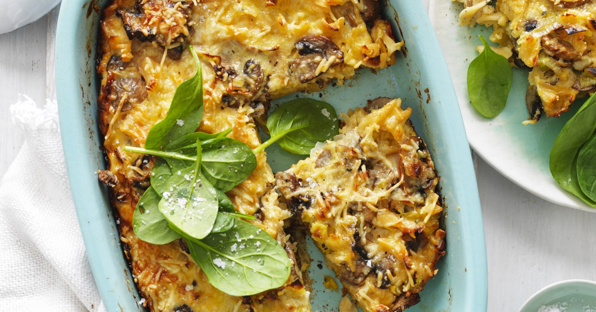 Leek and Mushroom Pasta Frittata Recipe | myfoodbook