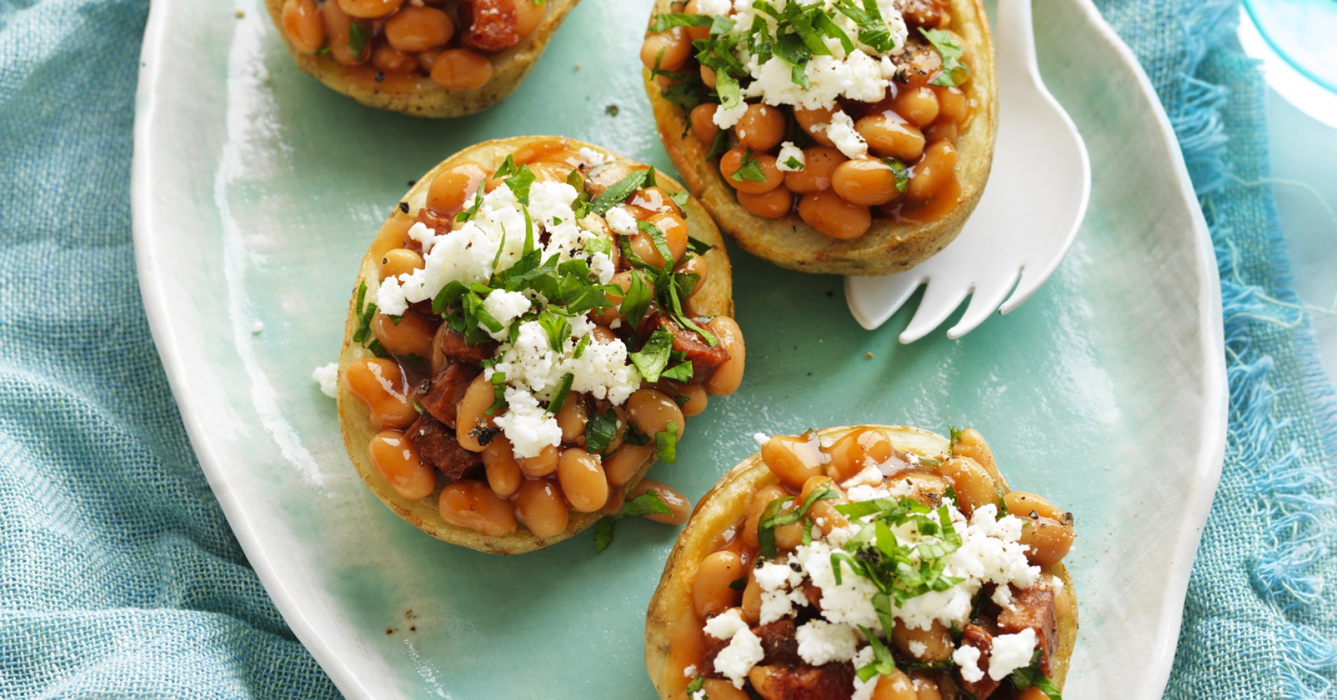Baked Bean Potato Boats Recipe | myfoodbook | Easy baked bean recipes