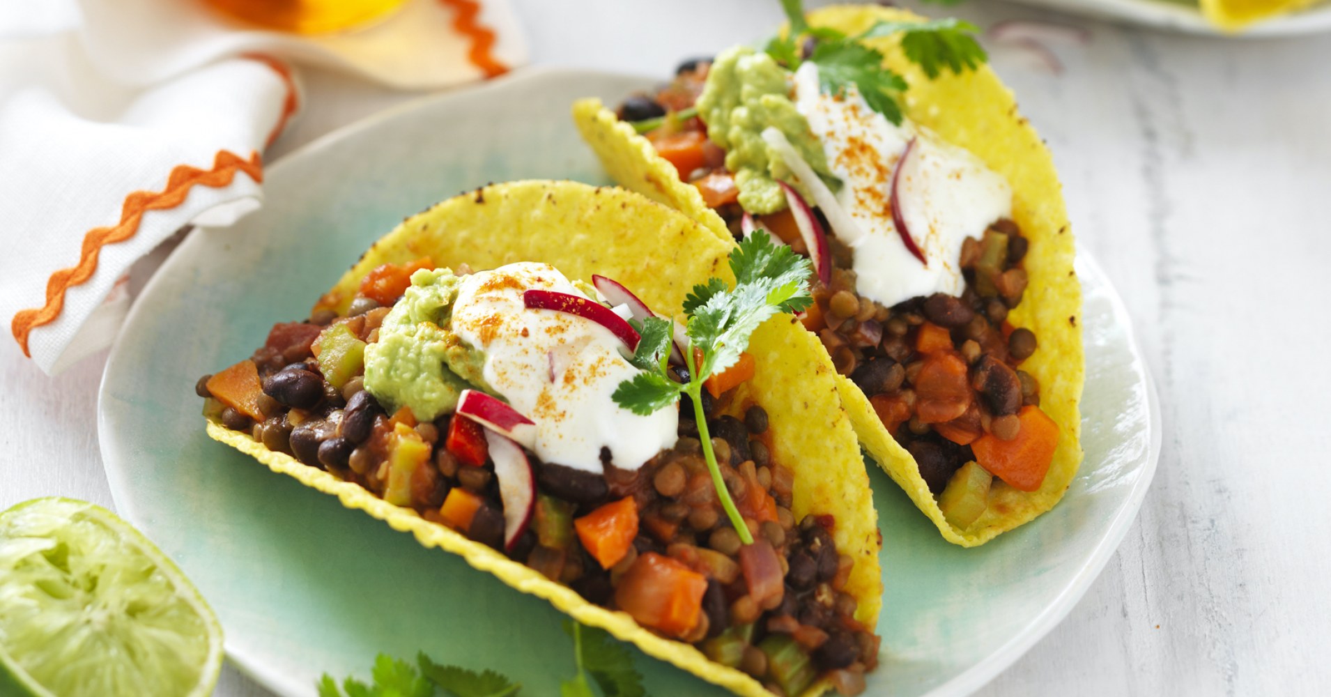 Lentil and Black Bean Tacos Recipe | myfoodbook | Healthy tacos