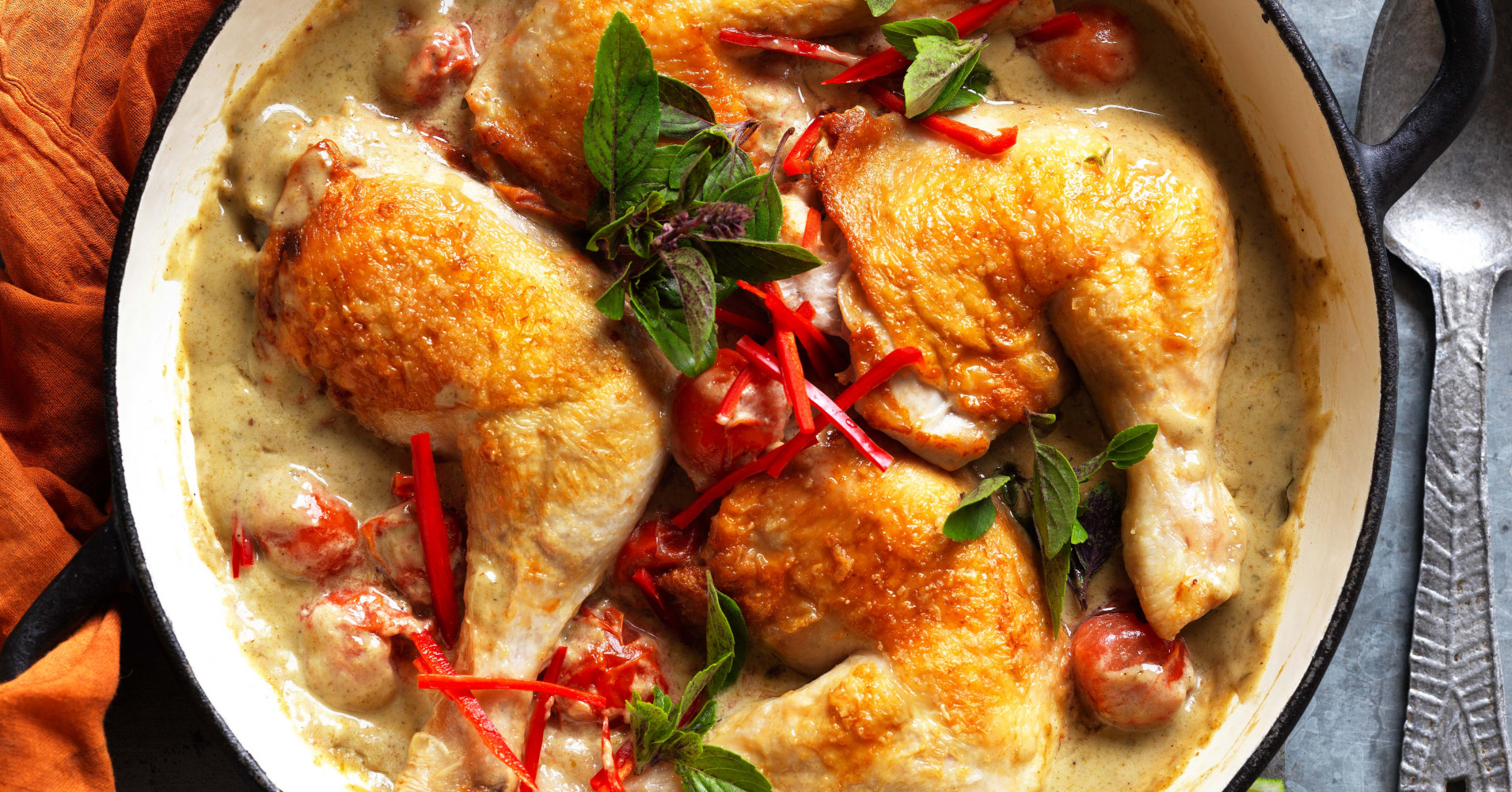 Green Thai Curry Roast Chicken Recipe | myfoodbook | Chicken Marylands green curry