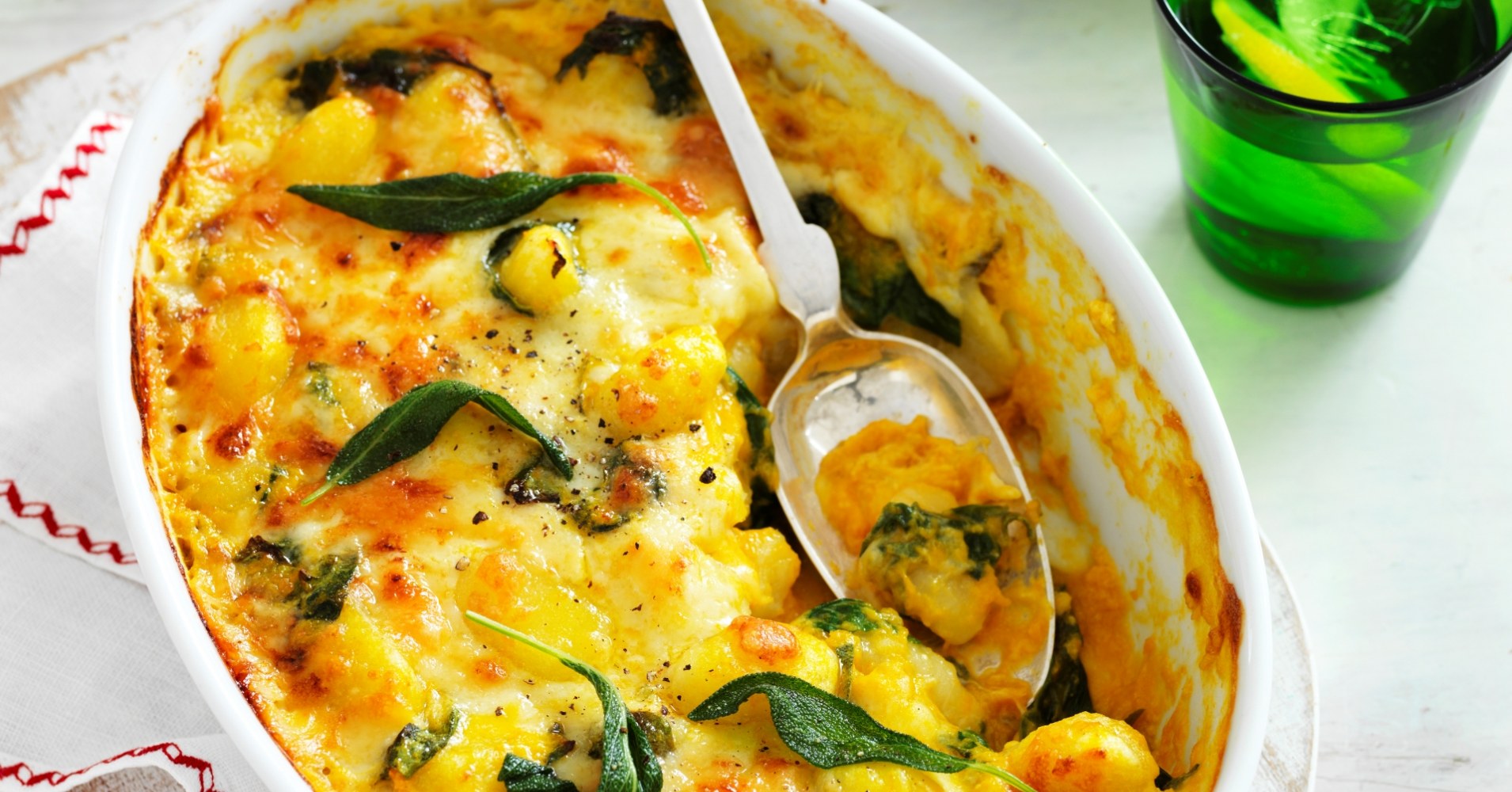 Lactose Free Baked Pumpkin, Spinach & Sage Gnocchi Recipe | myfoodbook