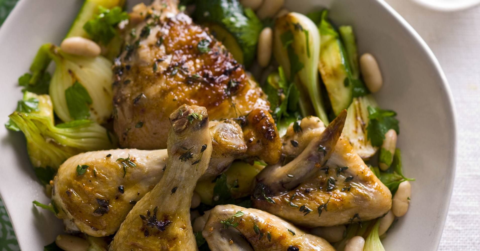 Chargrilled Chicken with Zucchini and Spring Onions Recipe | myfoodbook