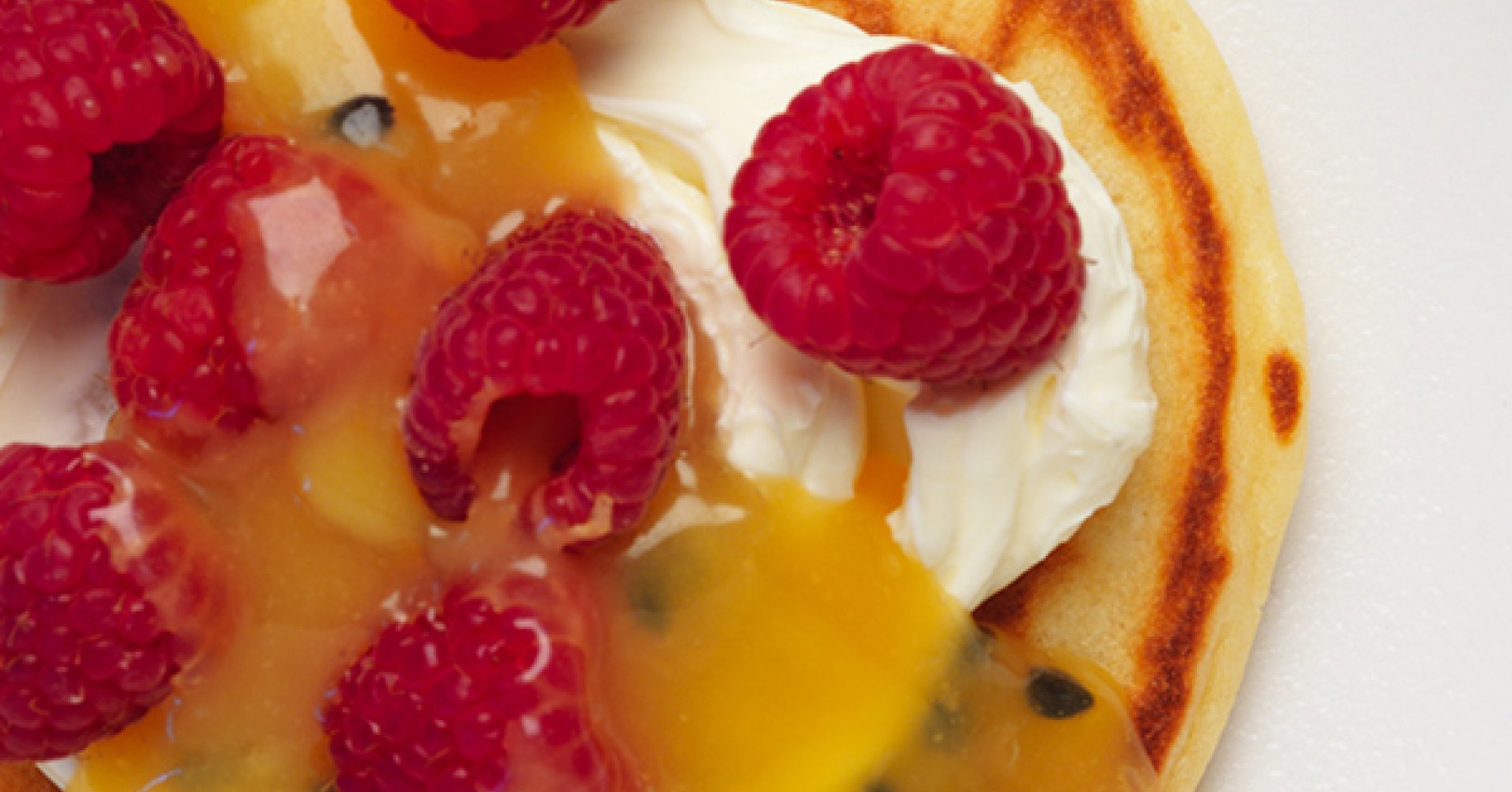 Mascarpone, Passionfruit Curd and Raspberry Pancake Recipe | myfoodbook | Easy dessert pancakes