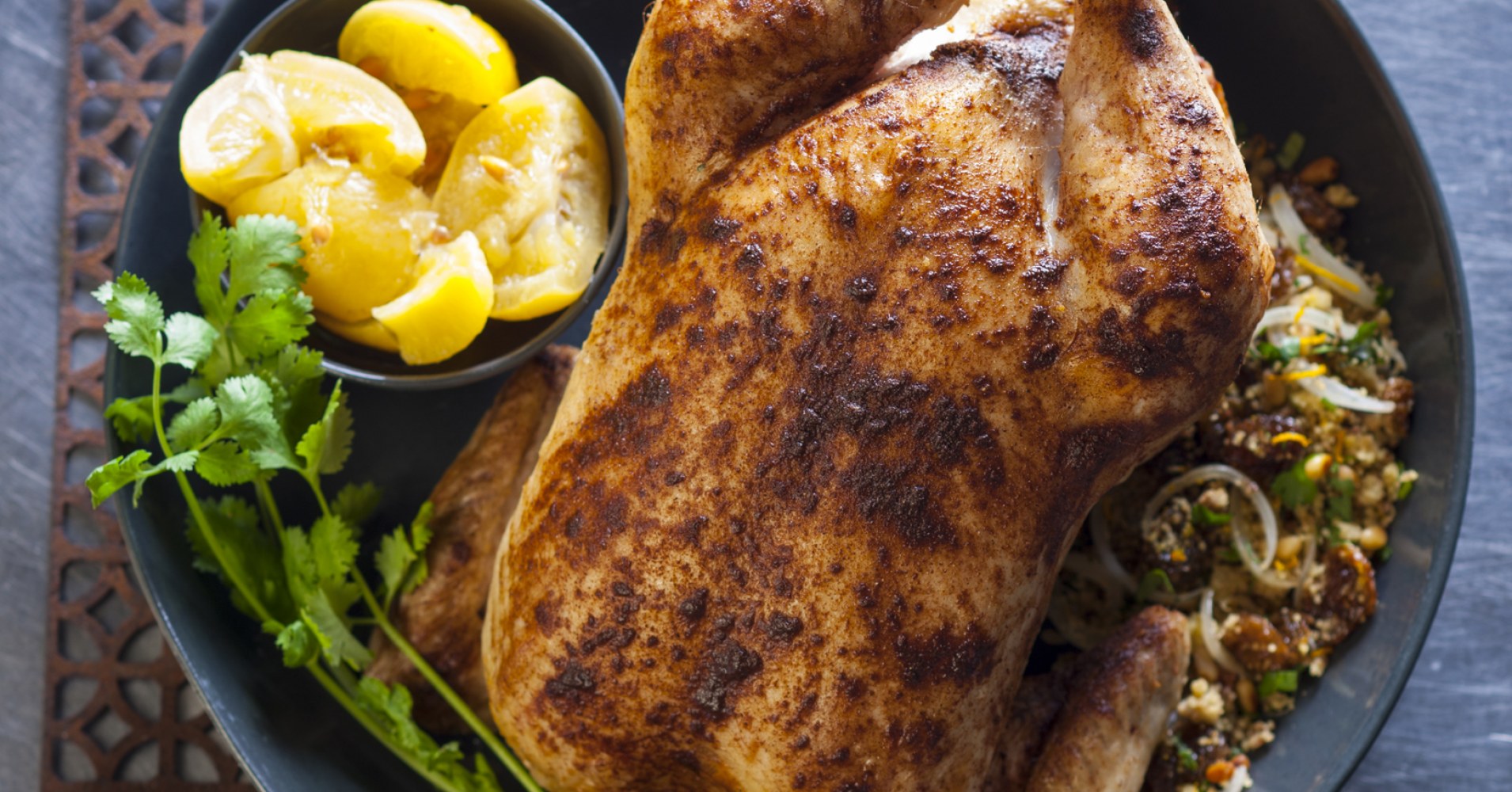 Chicken Roast with Couscous, Raisin and Pine Nut Stuffing Recipe | myfoodbook | Steggles Chicken Rec