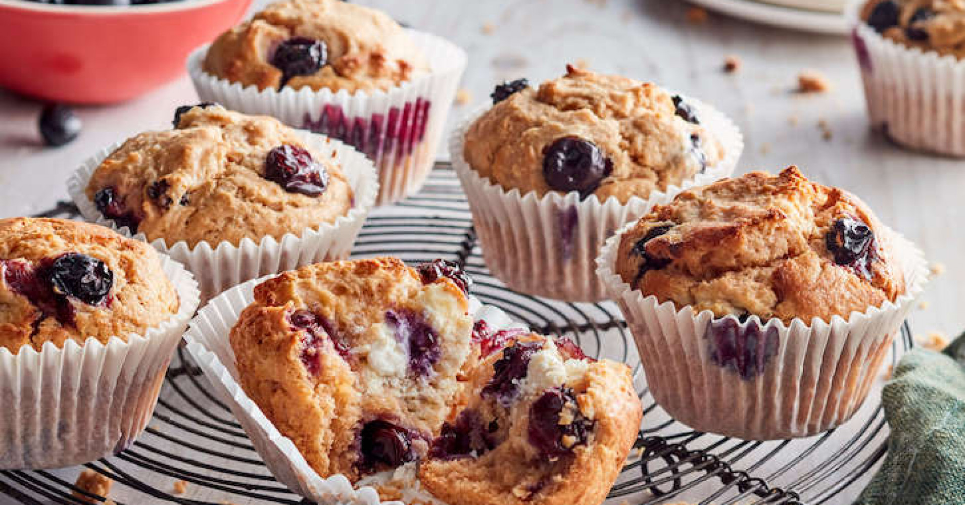 Mini Baked Lemon and Blueberry Ricotta Cakes Recipe | myfoodbook | The best blueberry muffins
