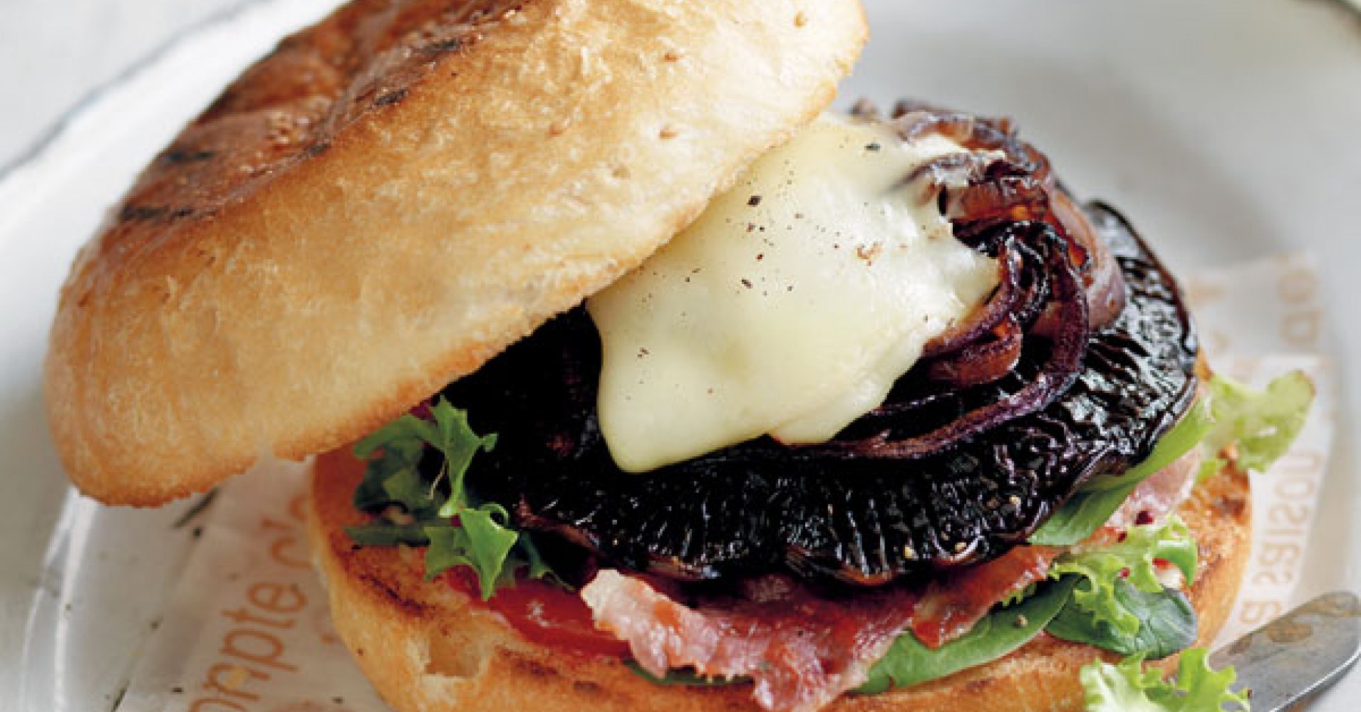 "Aussie" Mushroom Burger Recipe | myfoodbook | Healthy mushroom recipes