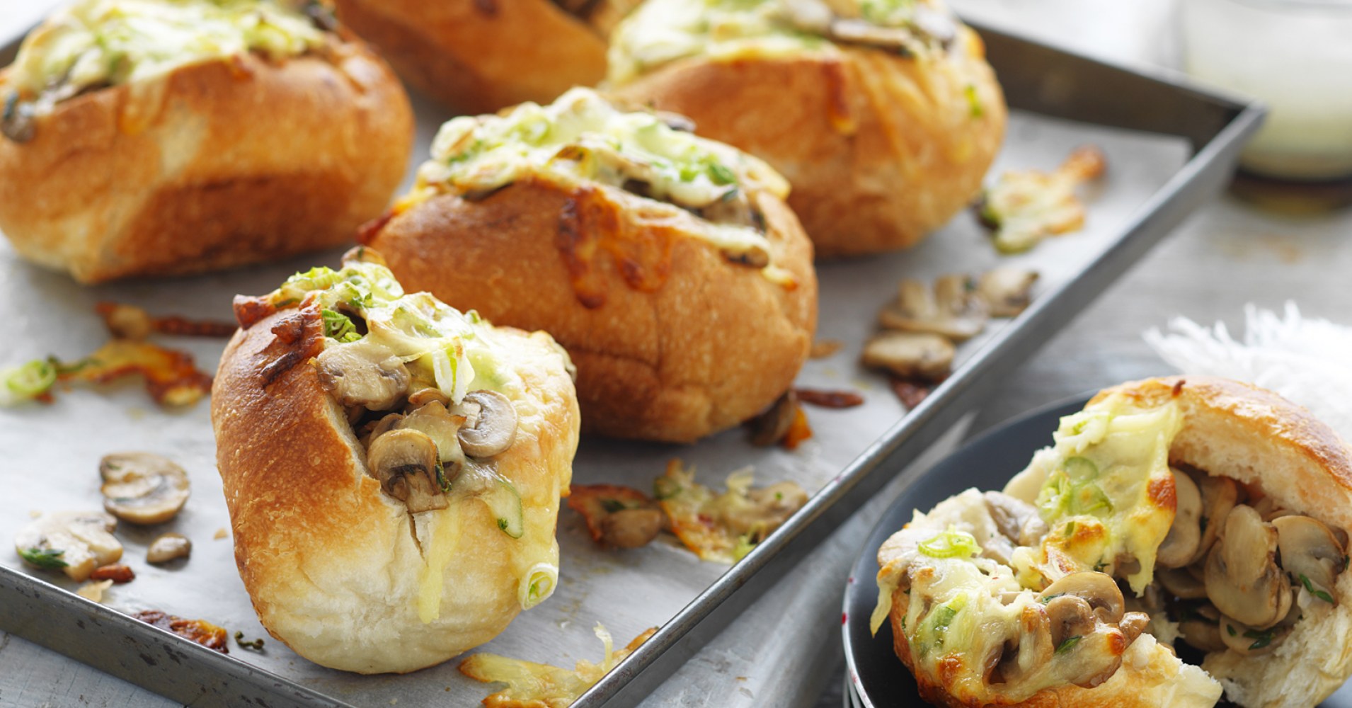 Mushroom and Cheese Melt Rolls Recipe | myfoodbook | Easy cheese rolls
