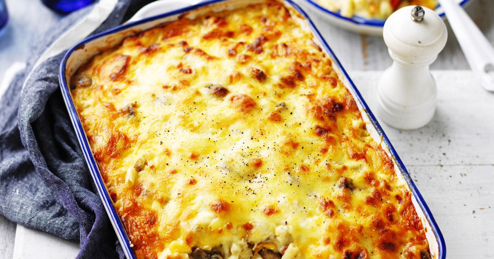 Cheesy Mushroom, Bacon and Veggie Pasta Bake Recipe | myfoodbook | Easy dinner pasta bake recipe