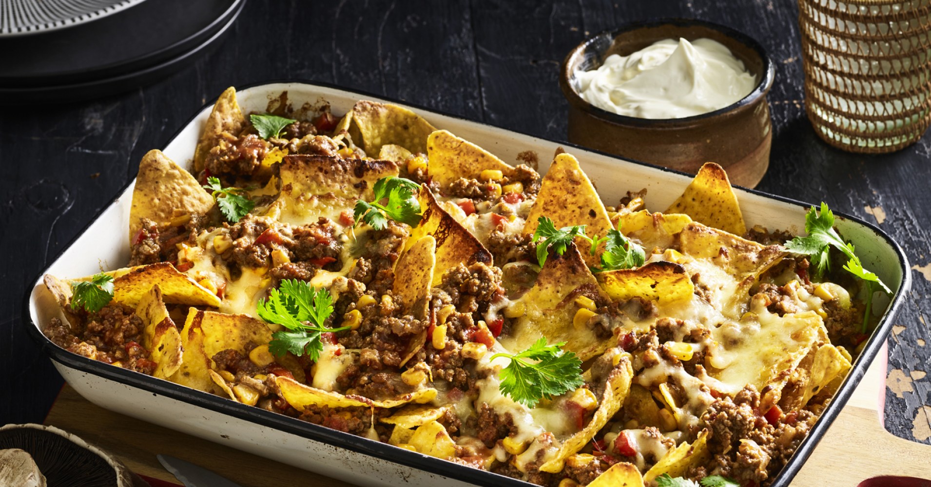 Best Ever Pork and Mushroom Nachos with Harissa and Smashed Avocado Recipe | myfoodbook | Easy Pork 