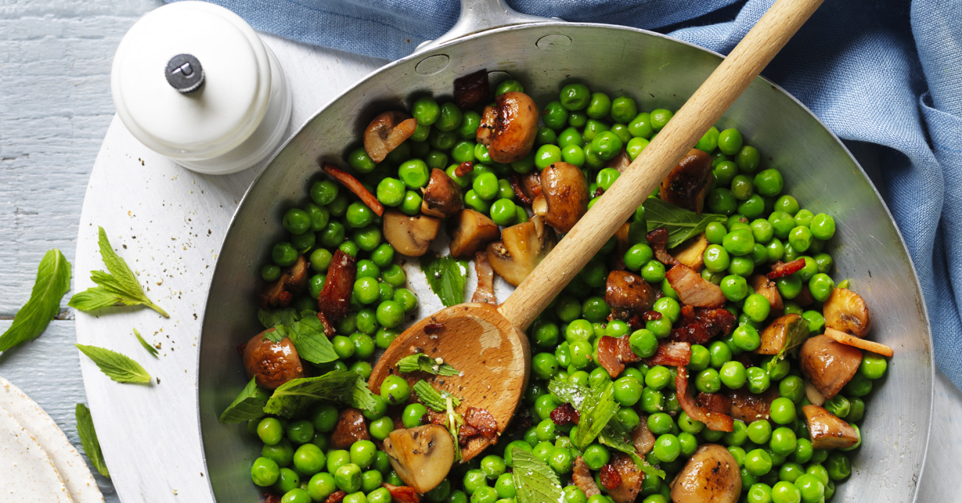 Bacon, Peas and Mushrooms Recipe | myfoodbook | Easy mushroom side recipe