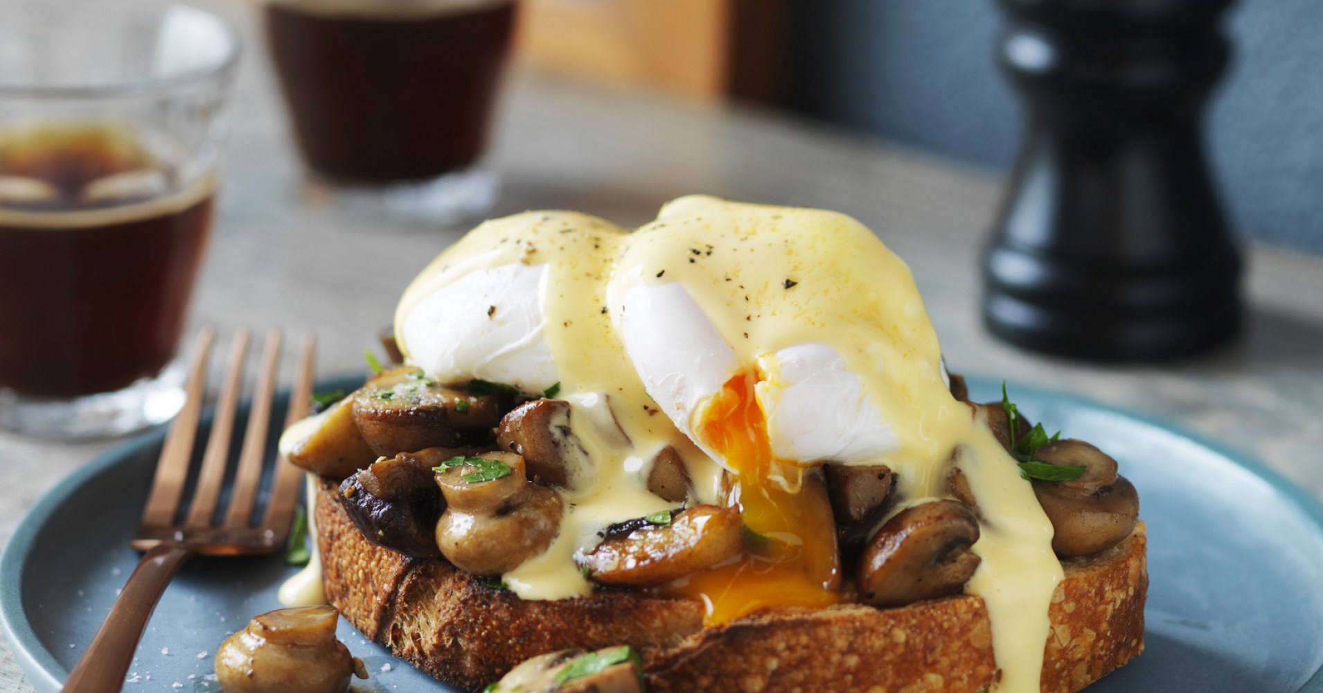 Mushrooms and Poached Egg on Sourdough Recipe | myfoodbook | How to sauté mushrooms