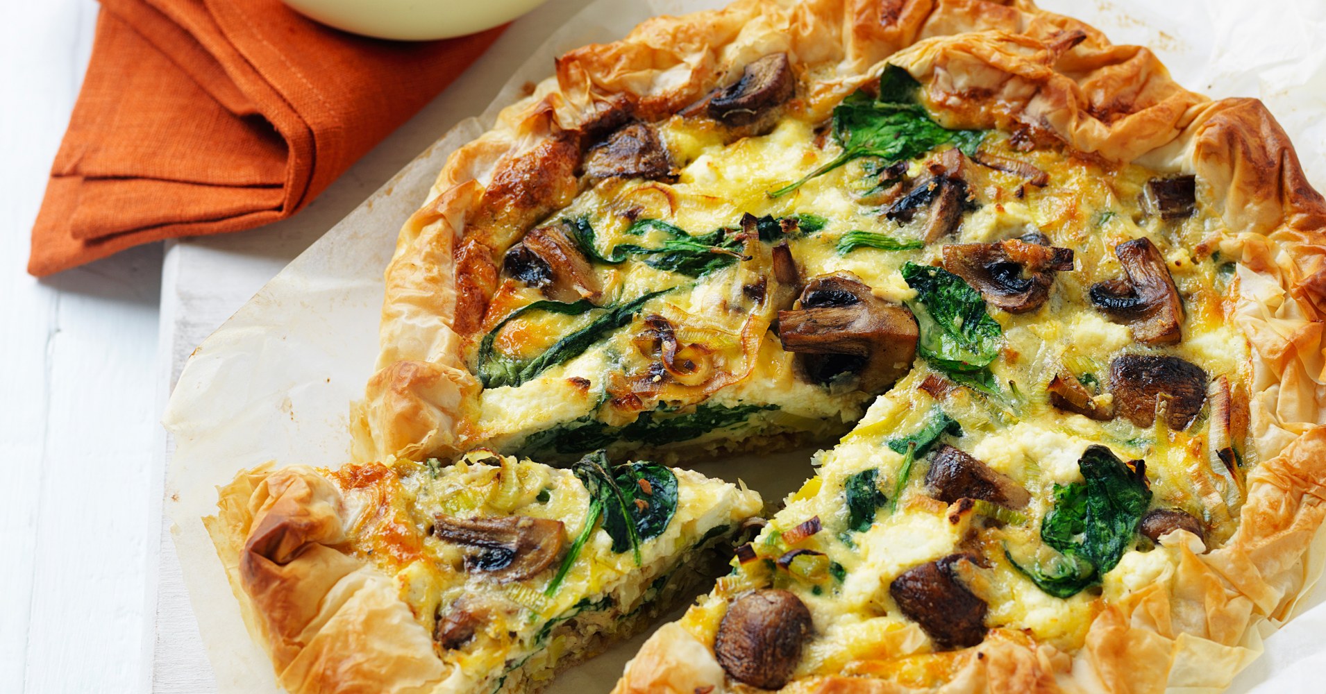 Mushroom and Leek Filo Pie Recipe | myfoodbook | Easy mushroom pie