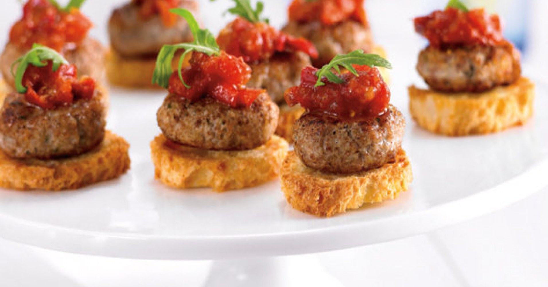 Mini Quail Meatballs On Crostini Recipe | myfoodbook