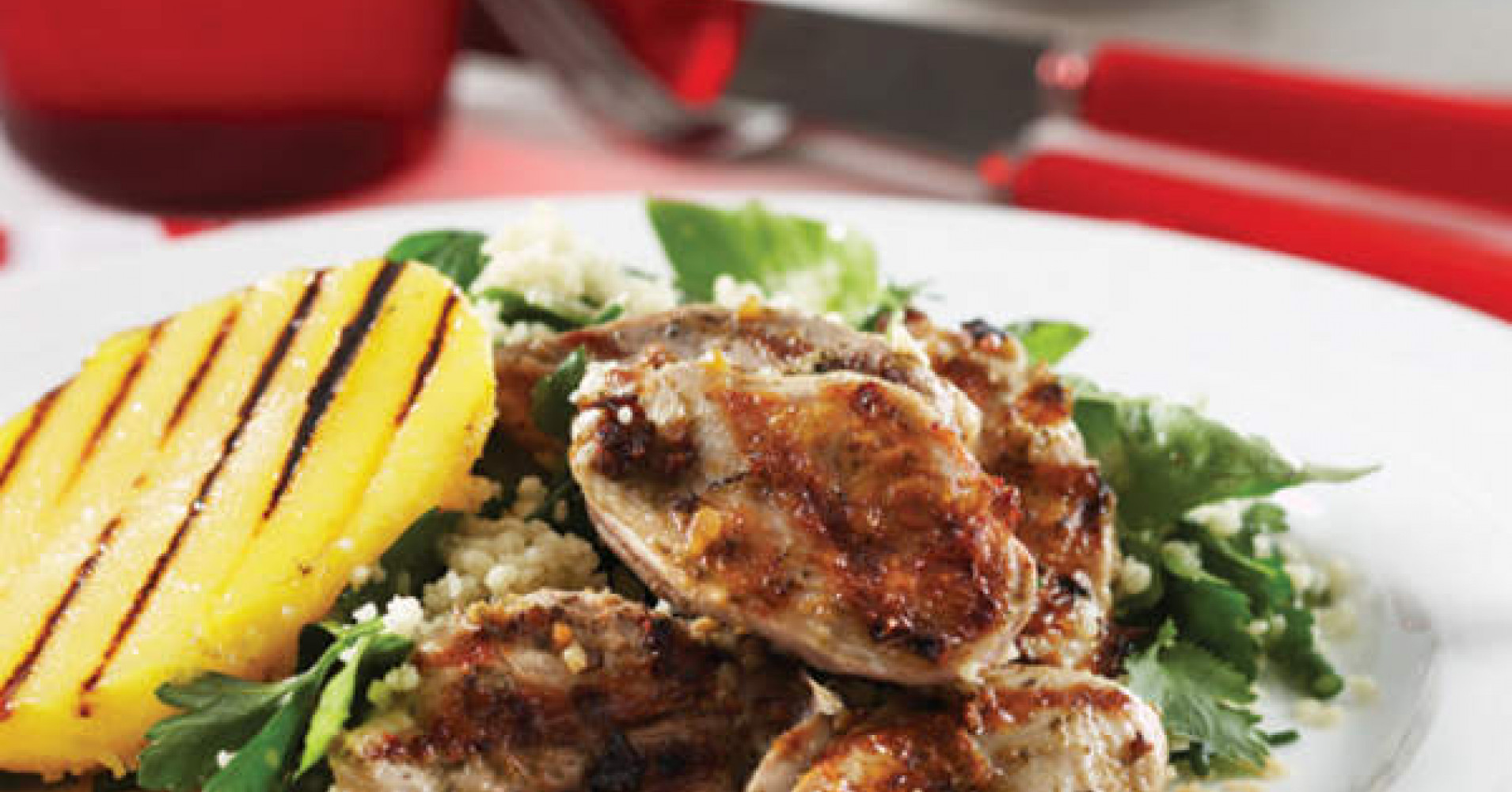 Barbecued Quail with Monkey Nut Chutney Mango Fresh Herb and Couscous Salad Recipe | myfoodbook