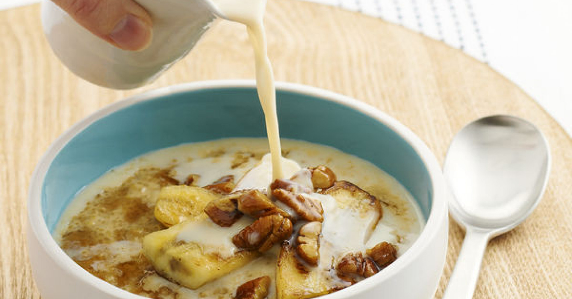 Cinnamon Quinoa Porridge With Banana Pecan Topping Recipe | myfoodbook