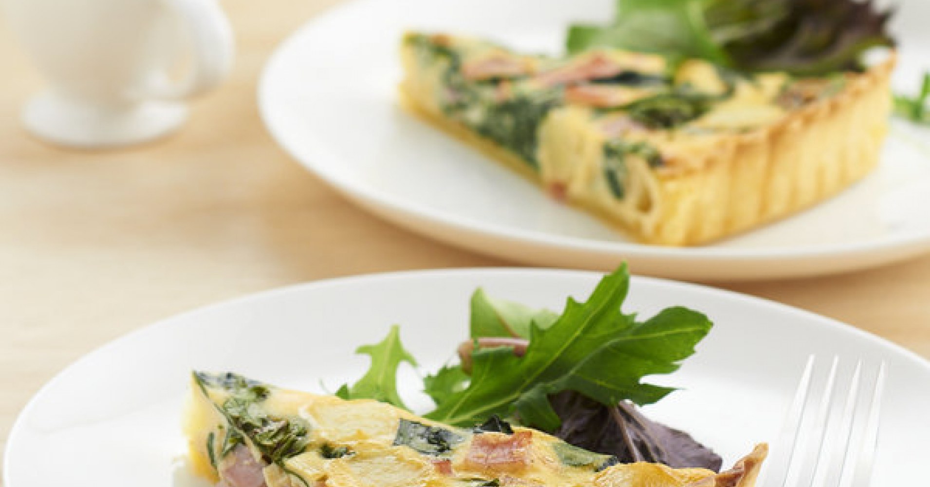 Spinach Bacon and Potato Quiche Recipe | myfoodbook