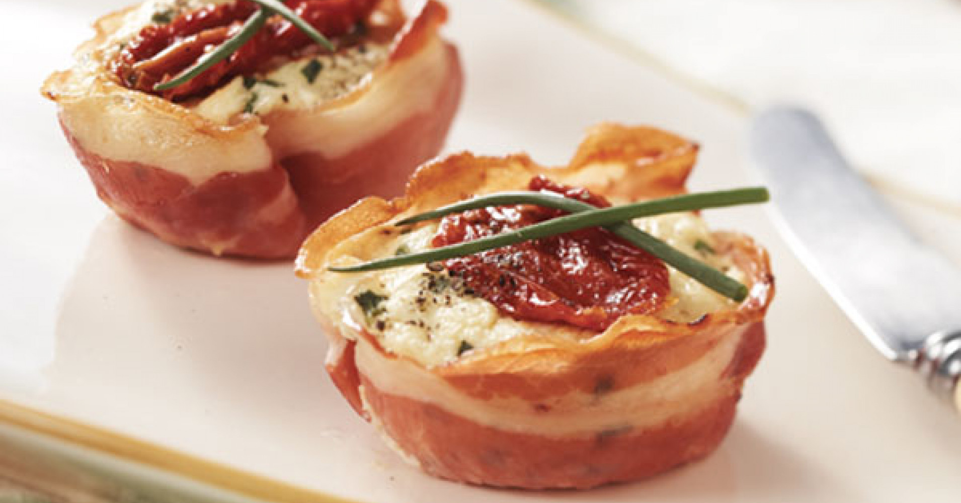 Baked Ricotta and Pancetta Tarts Recipe | myfoodbook