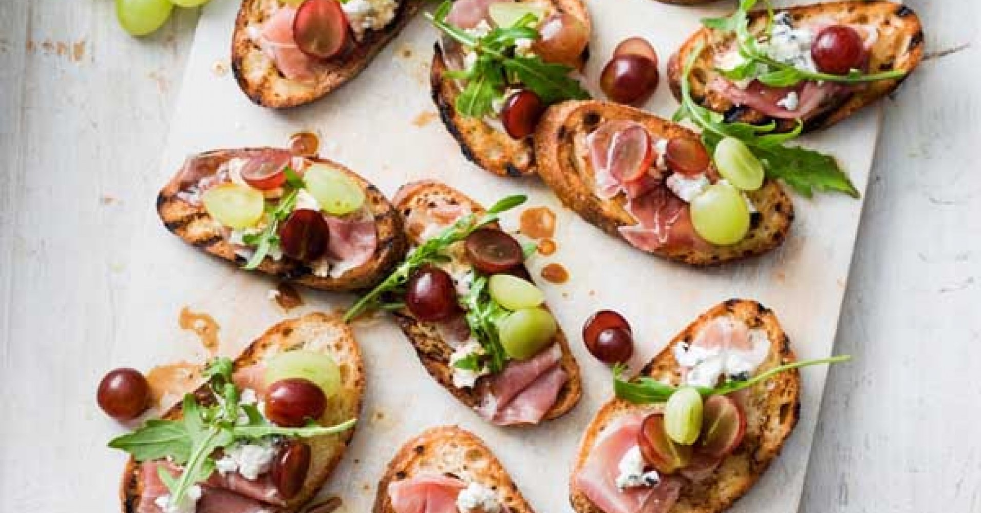 Grape and Prosciutto Crostini Recipe | myfoodbook