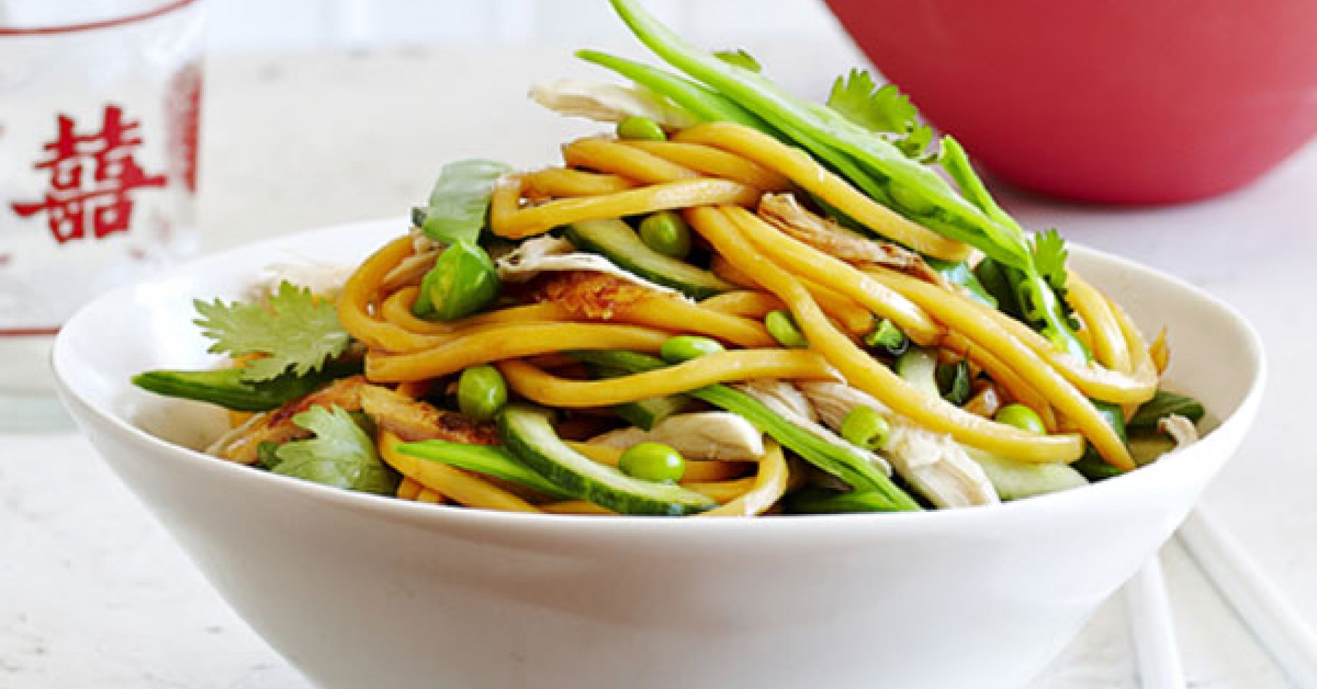 BBQ Chicken and Hokkien Noodle Salad Recipe | myfoodbook