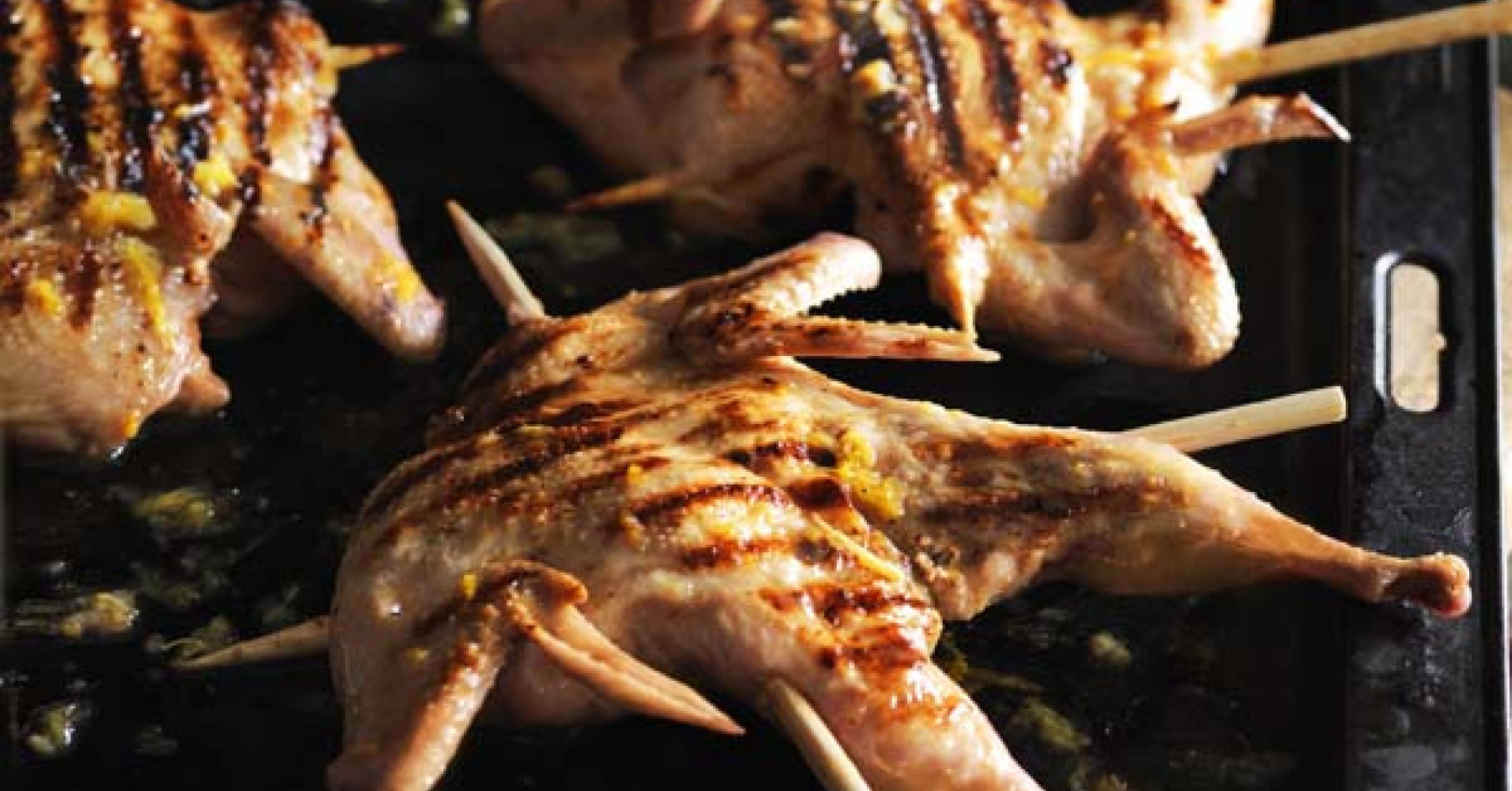 Green Ginger Wine Marinated Quail Skewers Recipe | myfoodbook